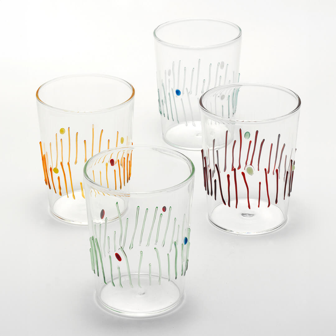 ZAFFERANO Set of 4 Stagioni Glass Tumblers