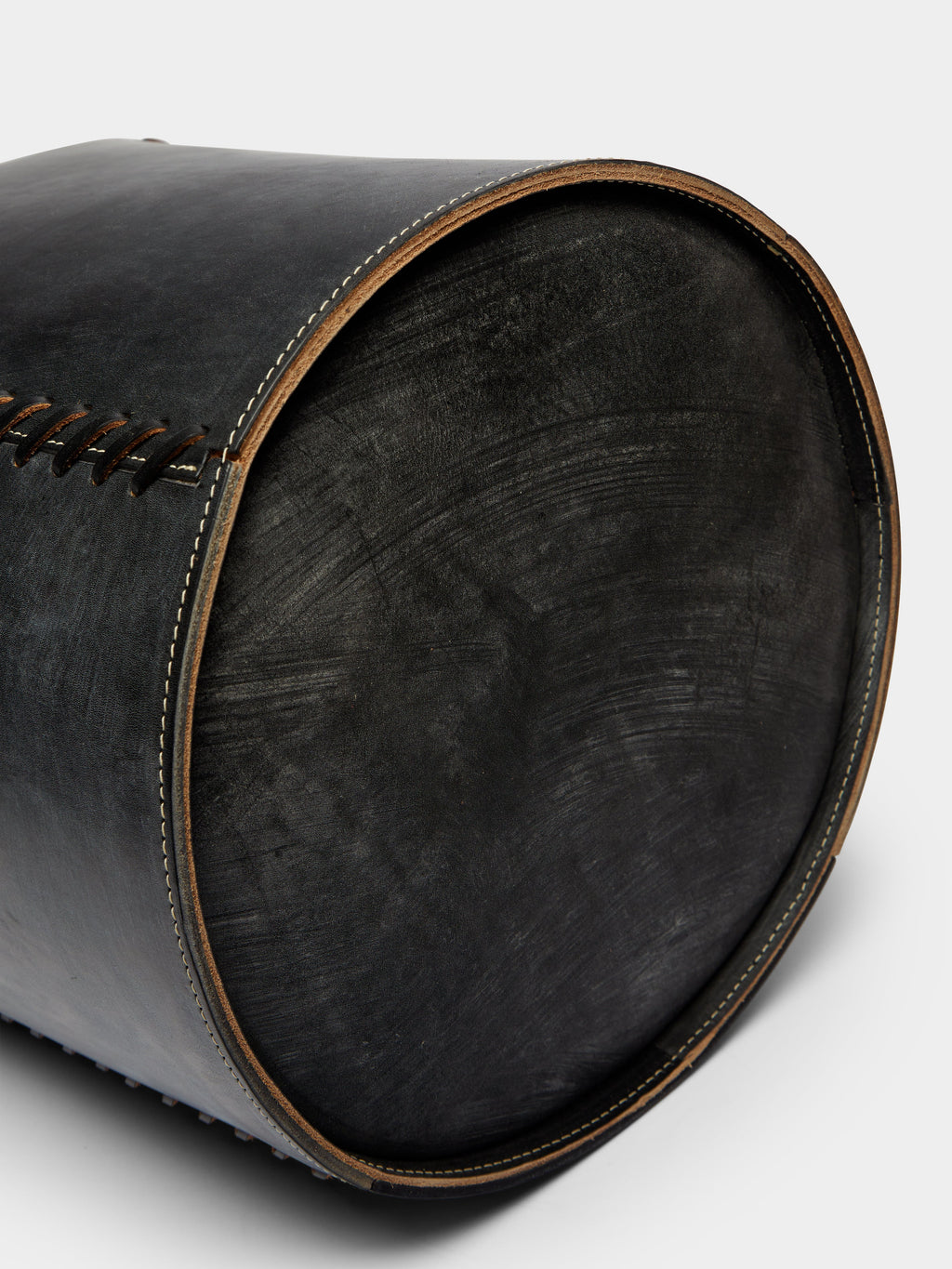 Woven Leather Basket