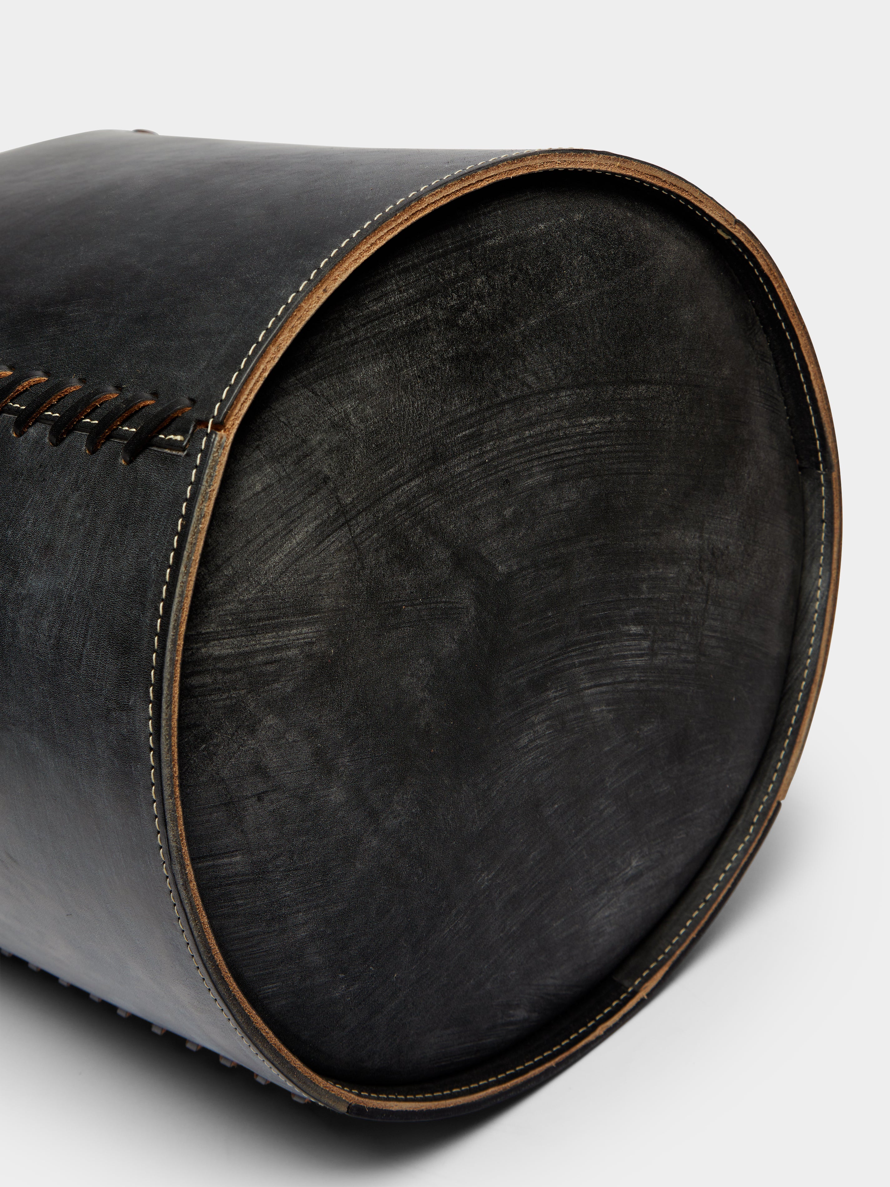 Woven Leather Basket