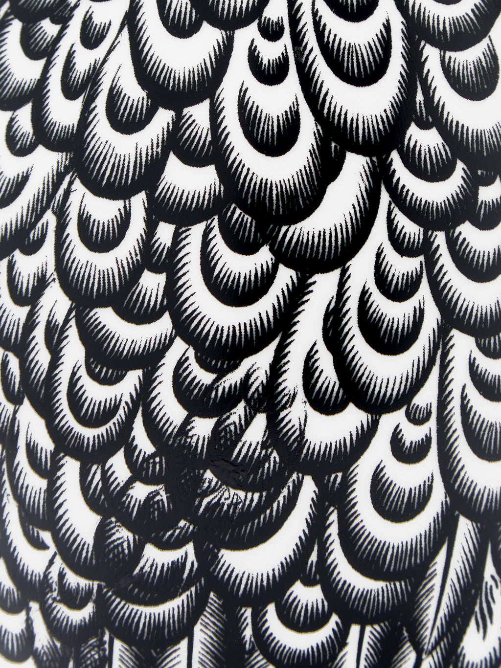 Civetta Piumata Hand-Painted Porcelain Jar