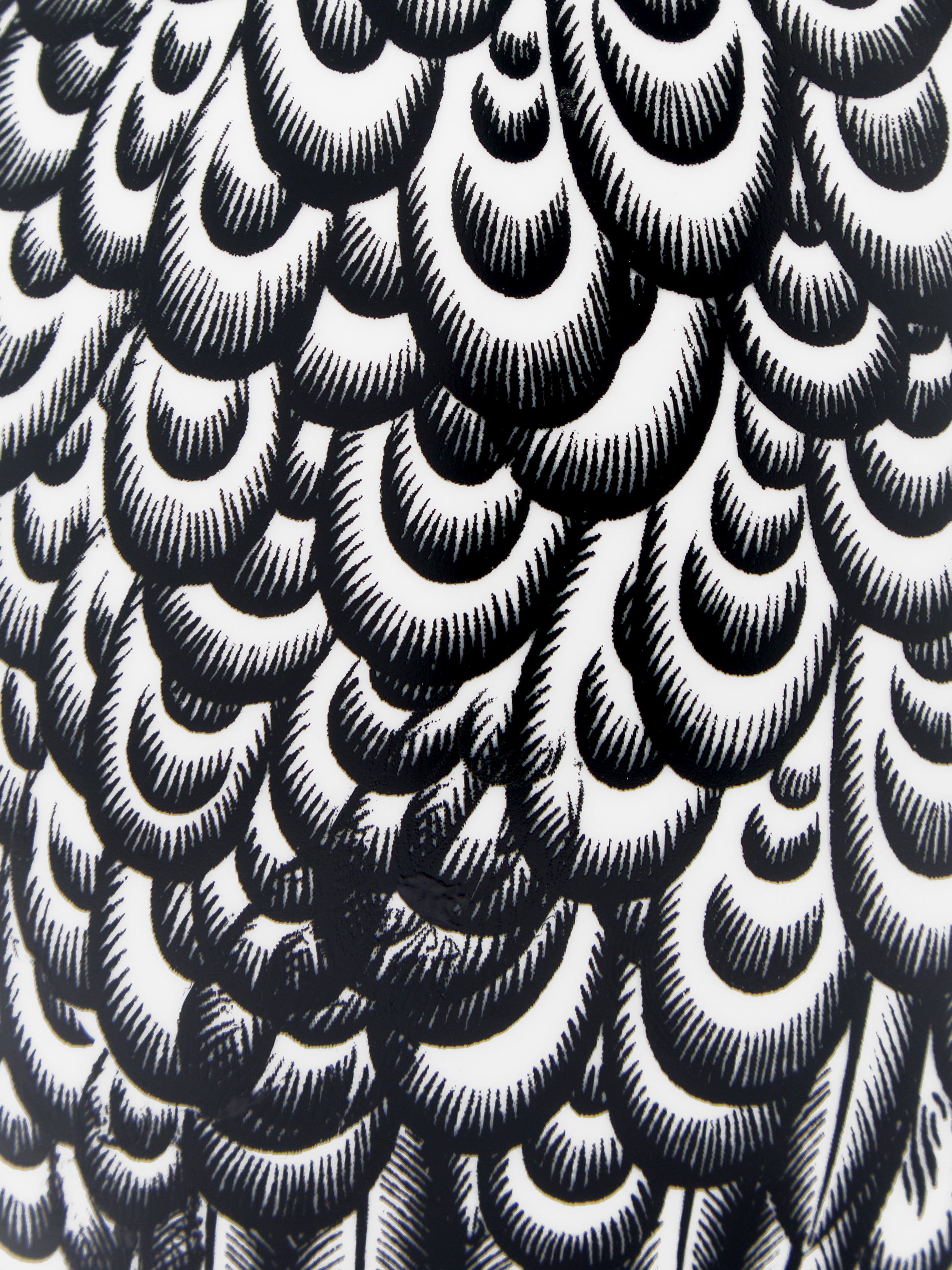 Civetta Piumata Hand-Painted Porcelain Jar