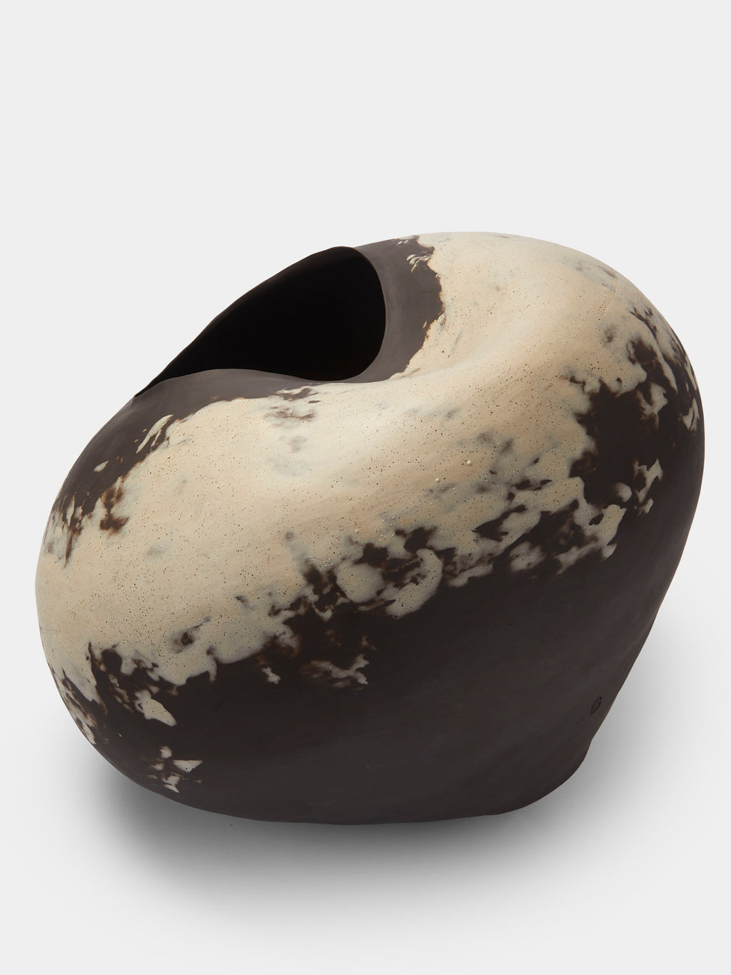 Hand-Formed Stoneware and Pyrite Vase (13.5in/34cm)