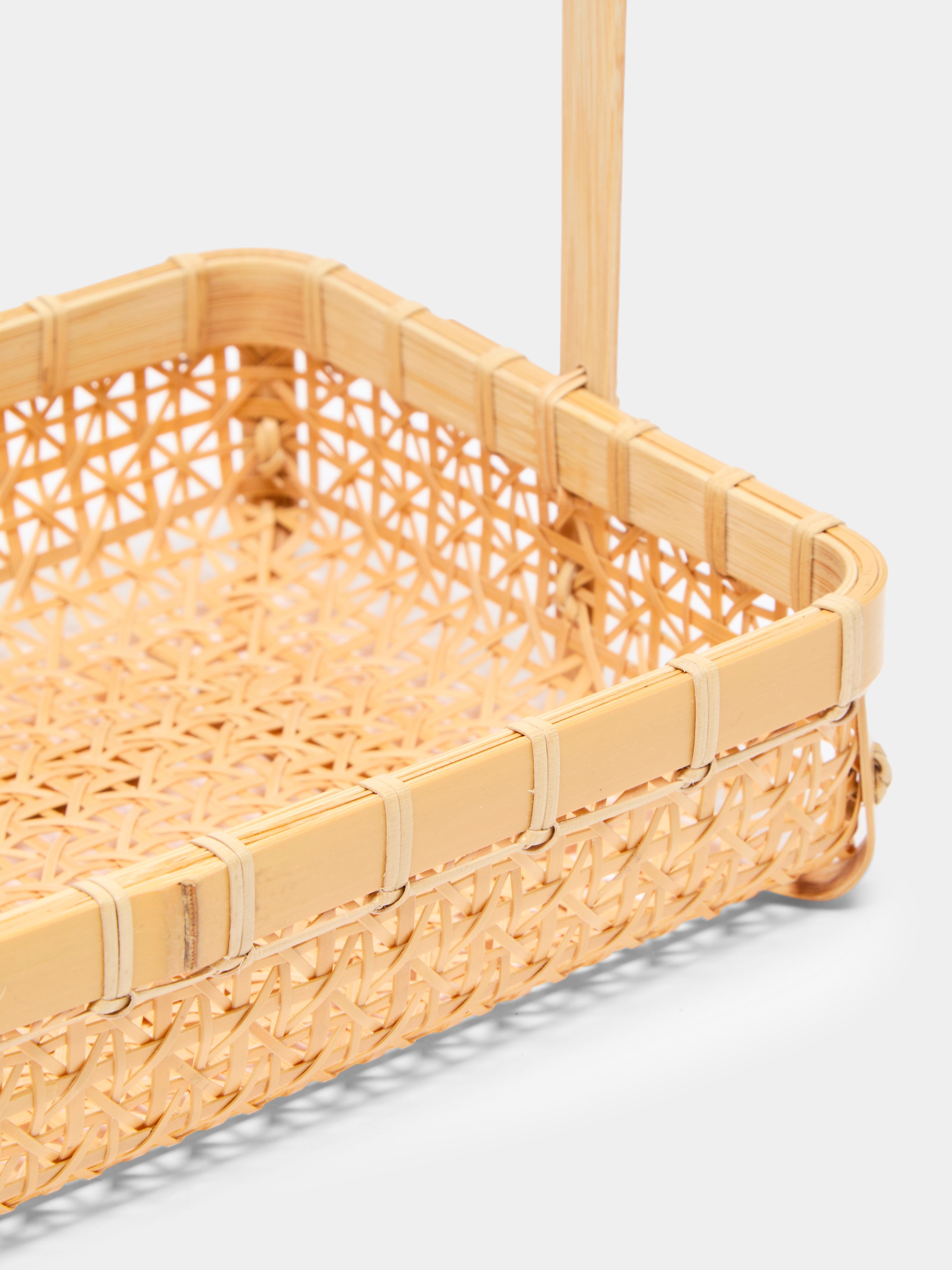 Handwoven Bamboo Basket with Handles