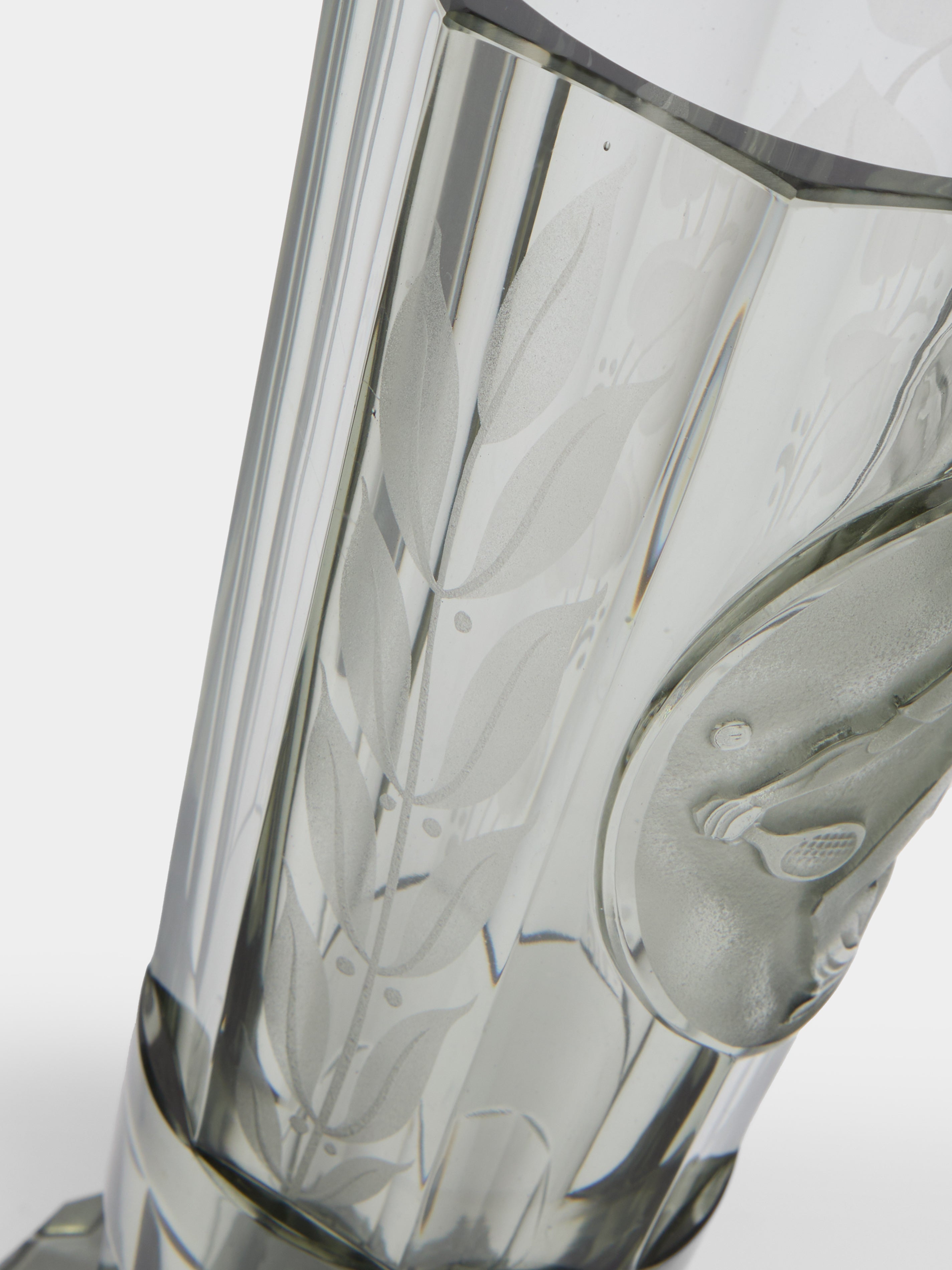 1930s Tennis Hand-Engraved Crystal Vase (10.5in/27cm)