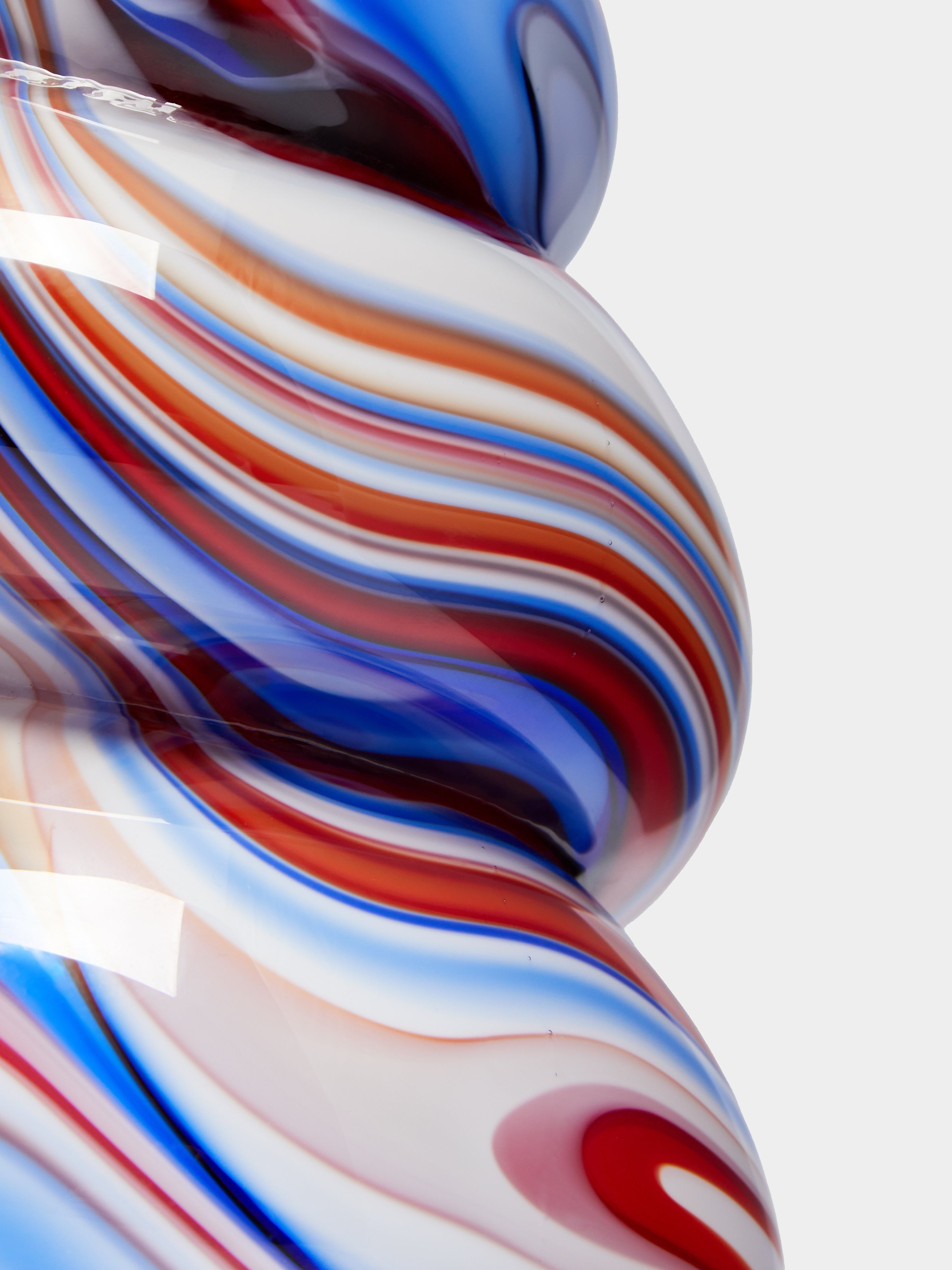 Archive Revival Pagur Hand-Blown Marbled Murano Glass Vase (8in/20cm)