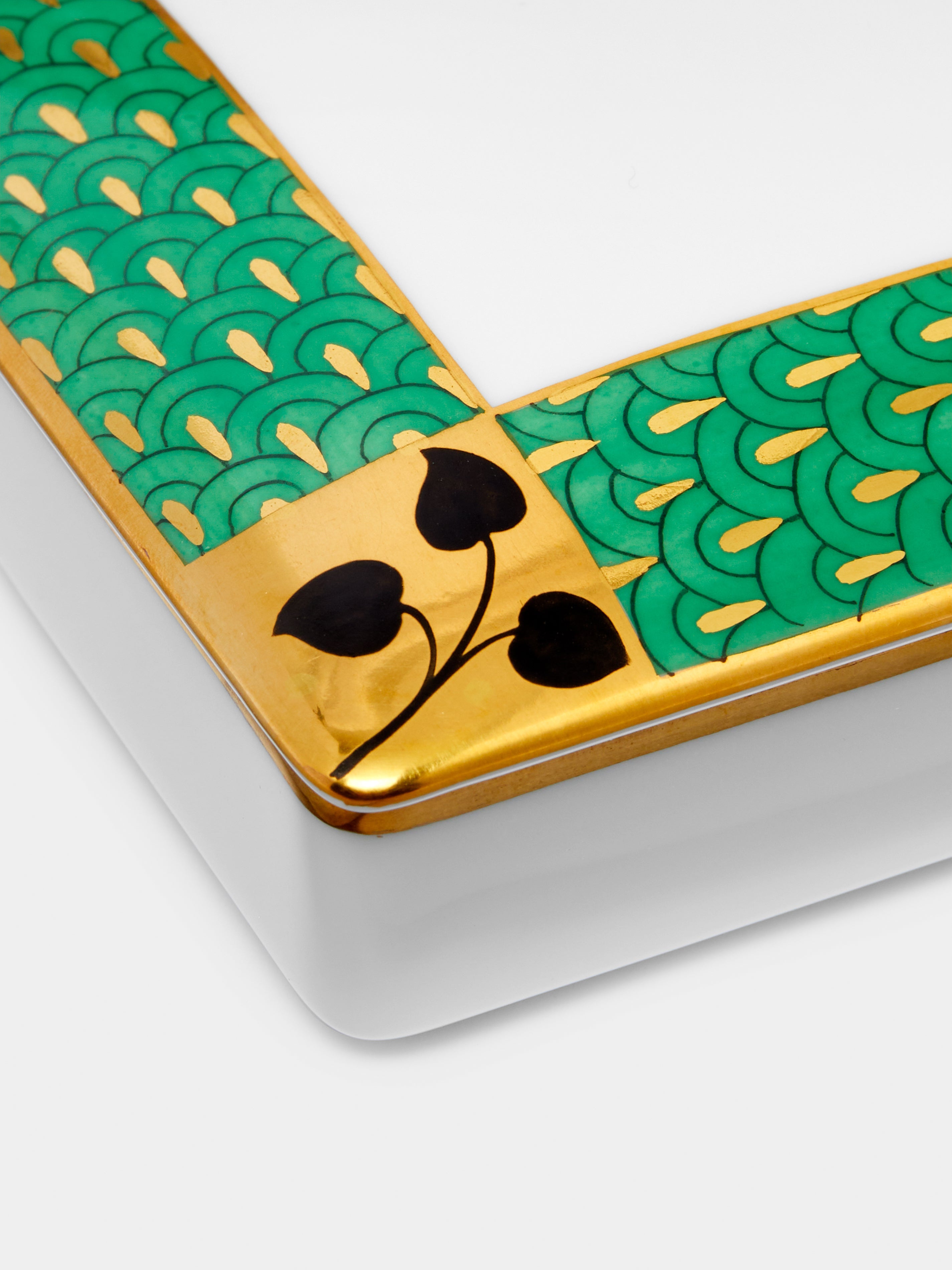 Secession Hand-Painted Porcelain Square Box