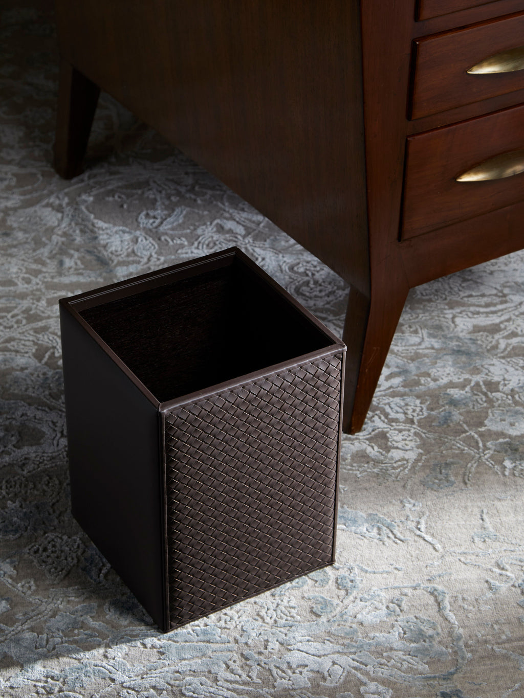 Woven Leather Bin