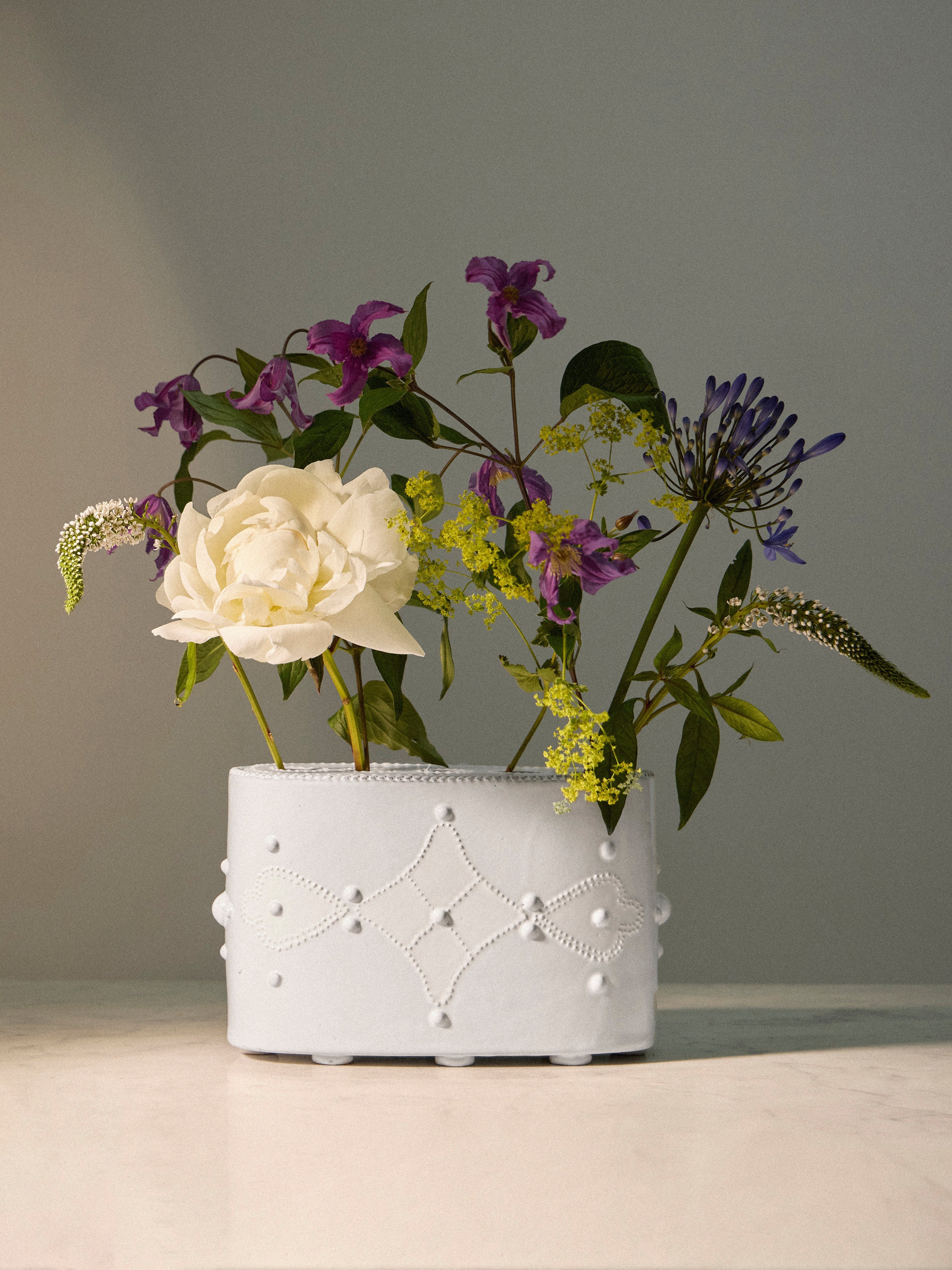 Hand-Built Ceramic Bough Vase (7in/17.5cm)