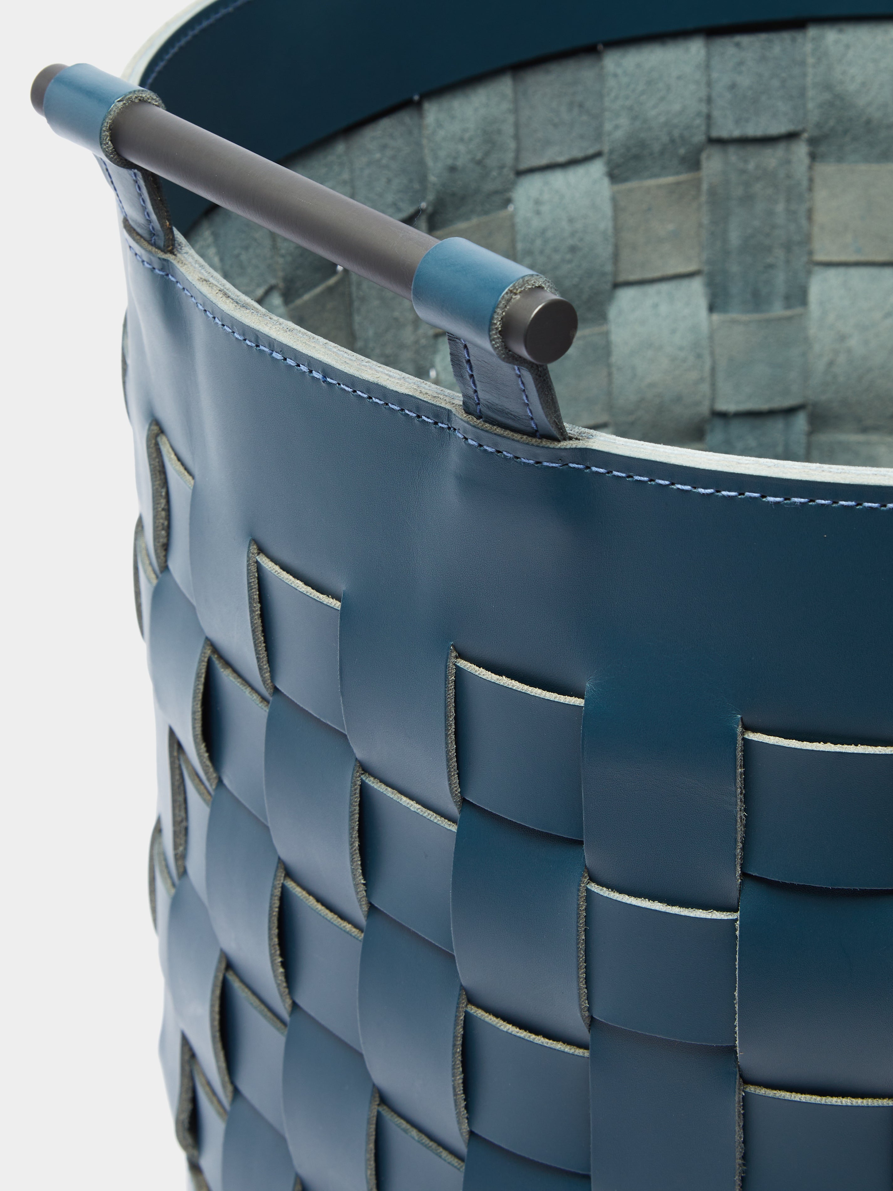 Ravenna Woven Leather Round Basket