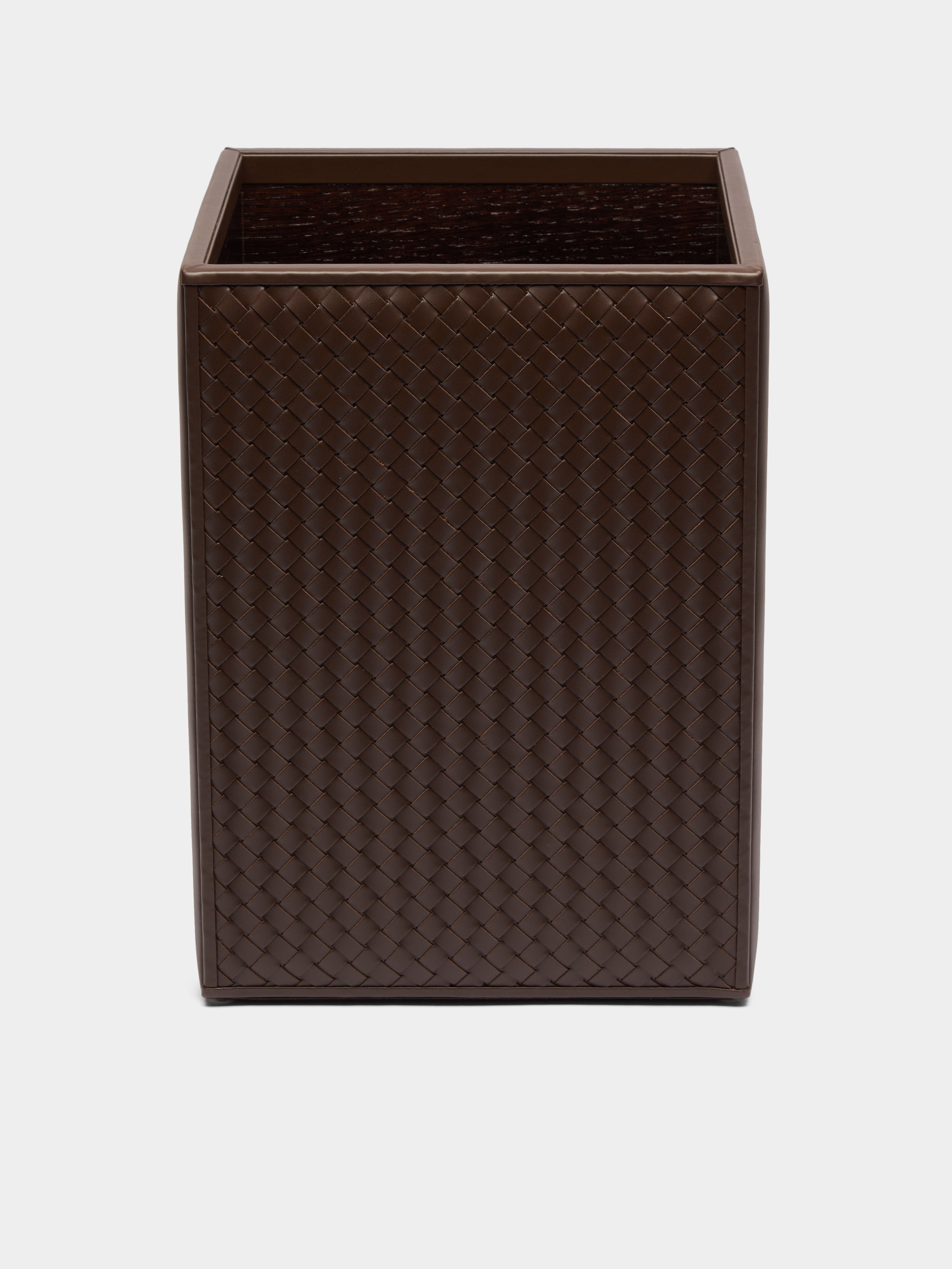 Woven Leather Bin