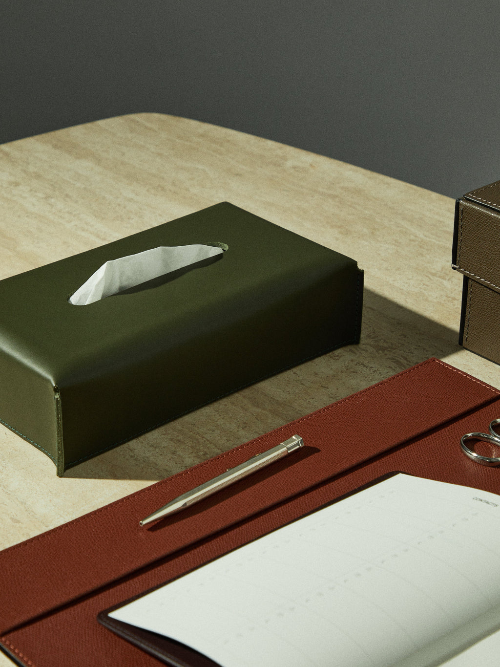 Amsterdam Leather Tissue Box