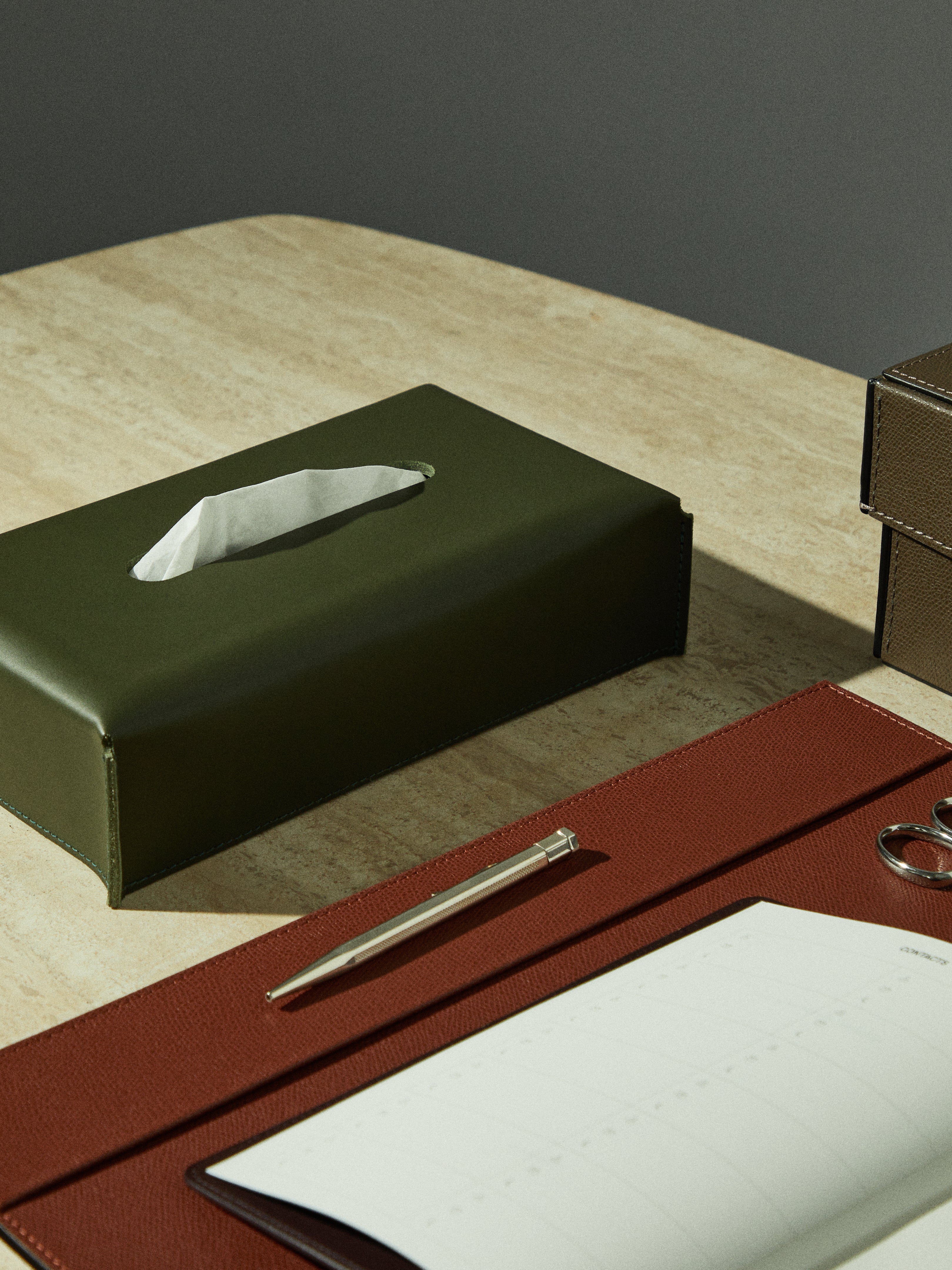Amsterdam Leather Tissue Box