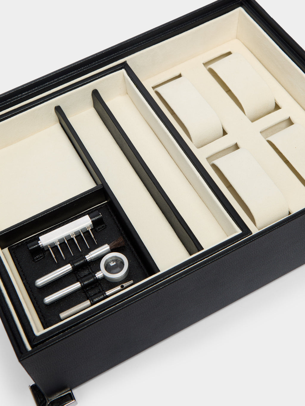 Leather and Springbok Horn Jewelry and Watch Box