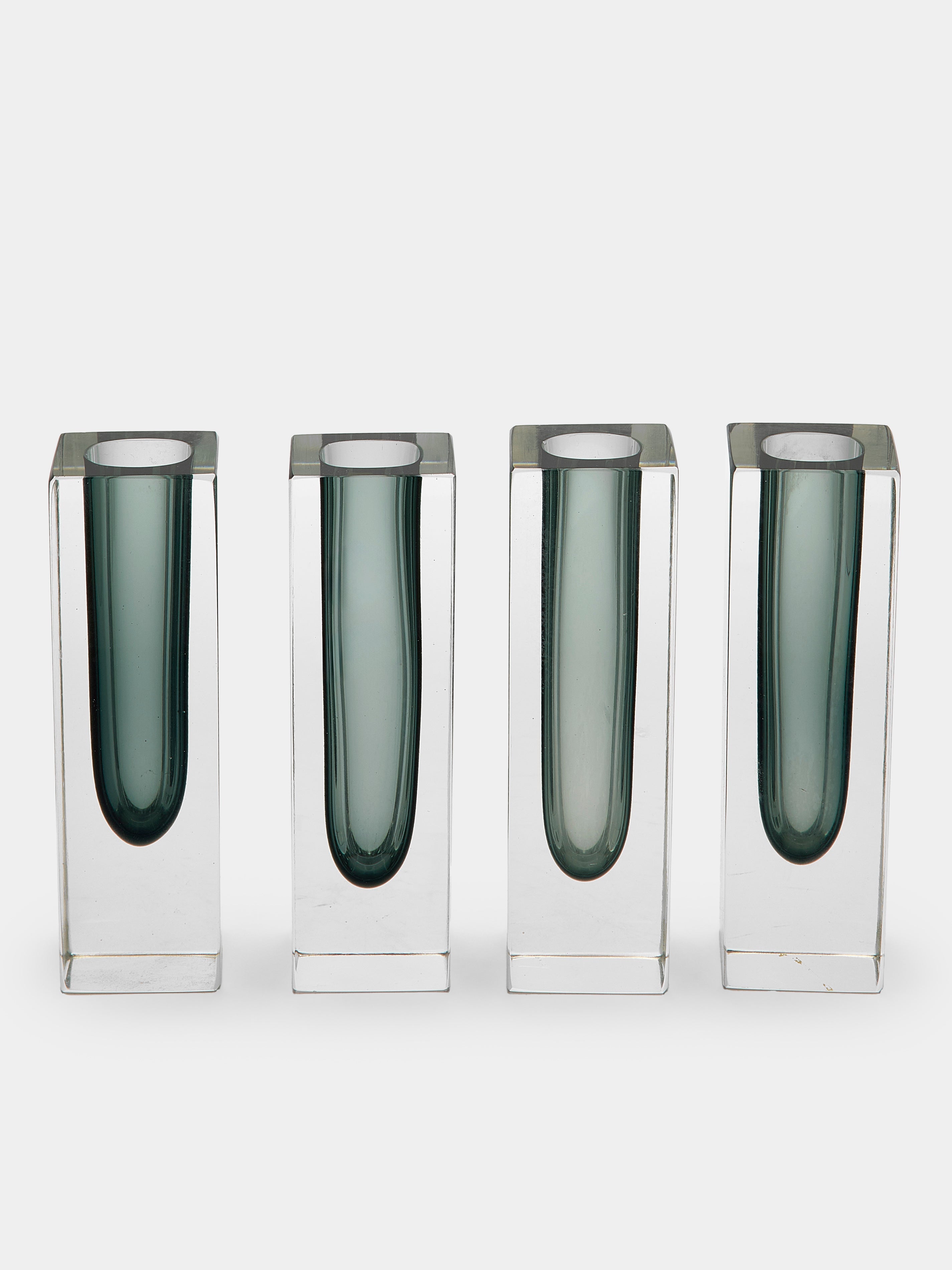 1970s Sommerso Murano Glass Bud Vases – 8.5in/22cm (Set of 4)