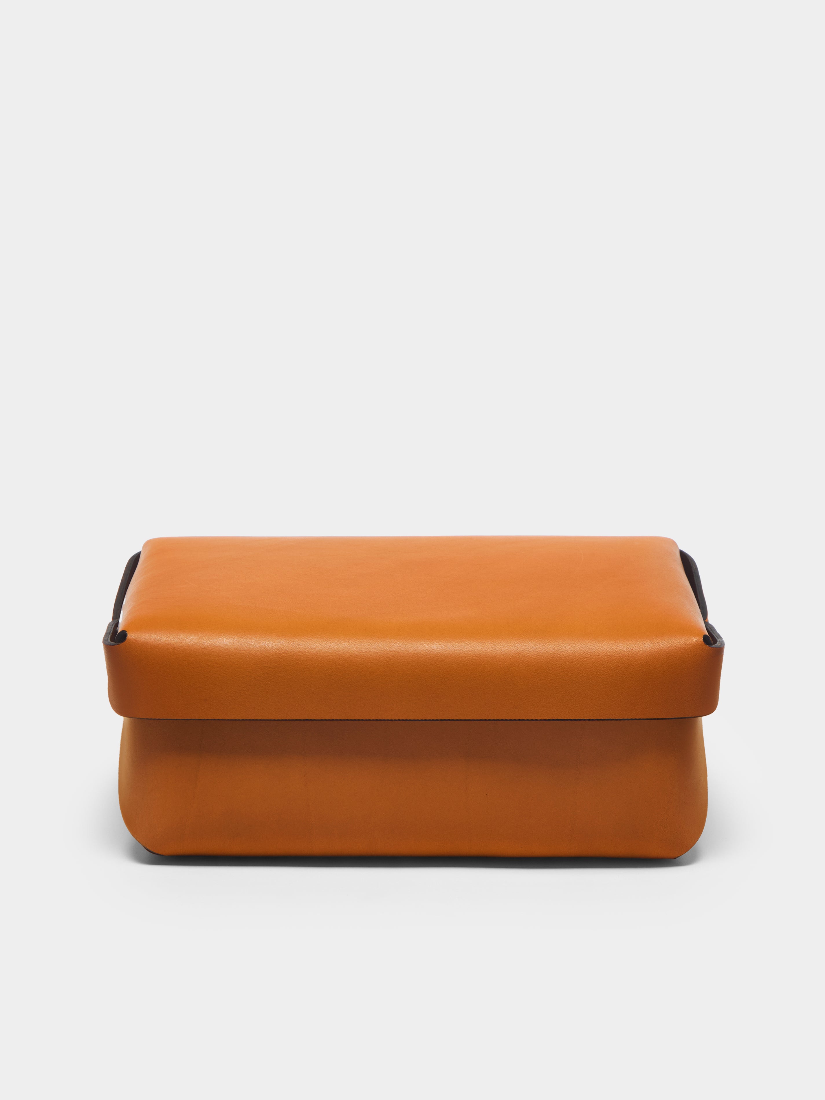 Leather Small Rectangular Box with Lid