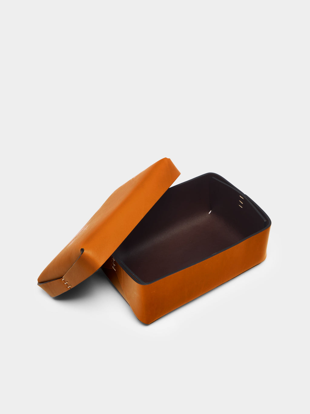 Leather Small Rectangular Box with Lid