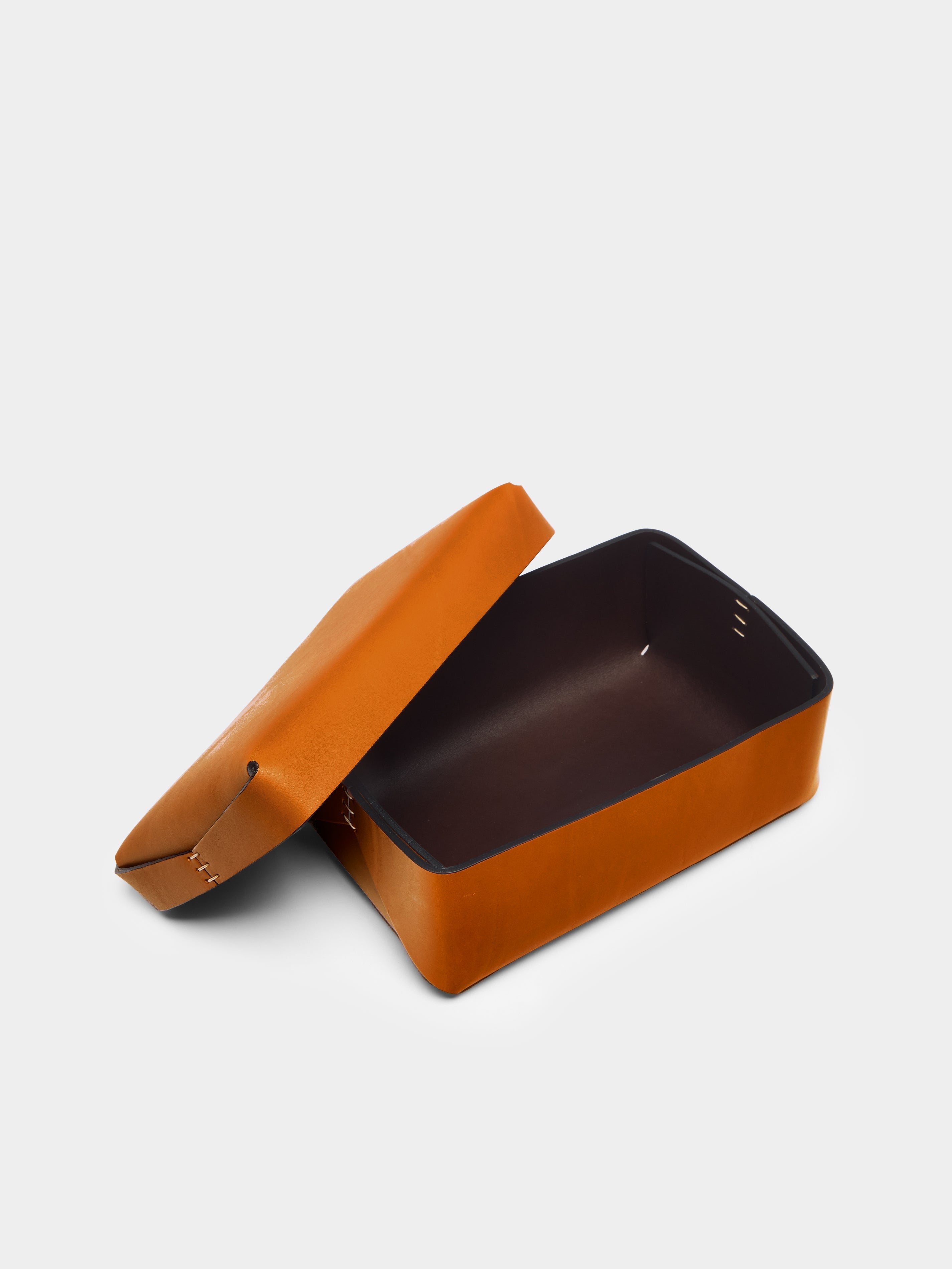 Leather Small Rectangular Box with Lid