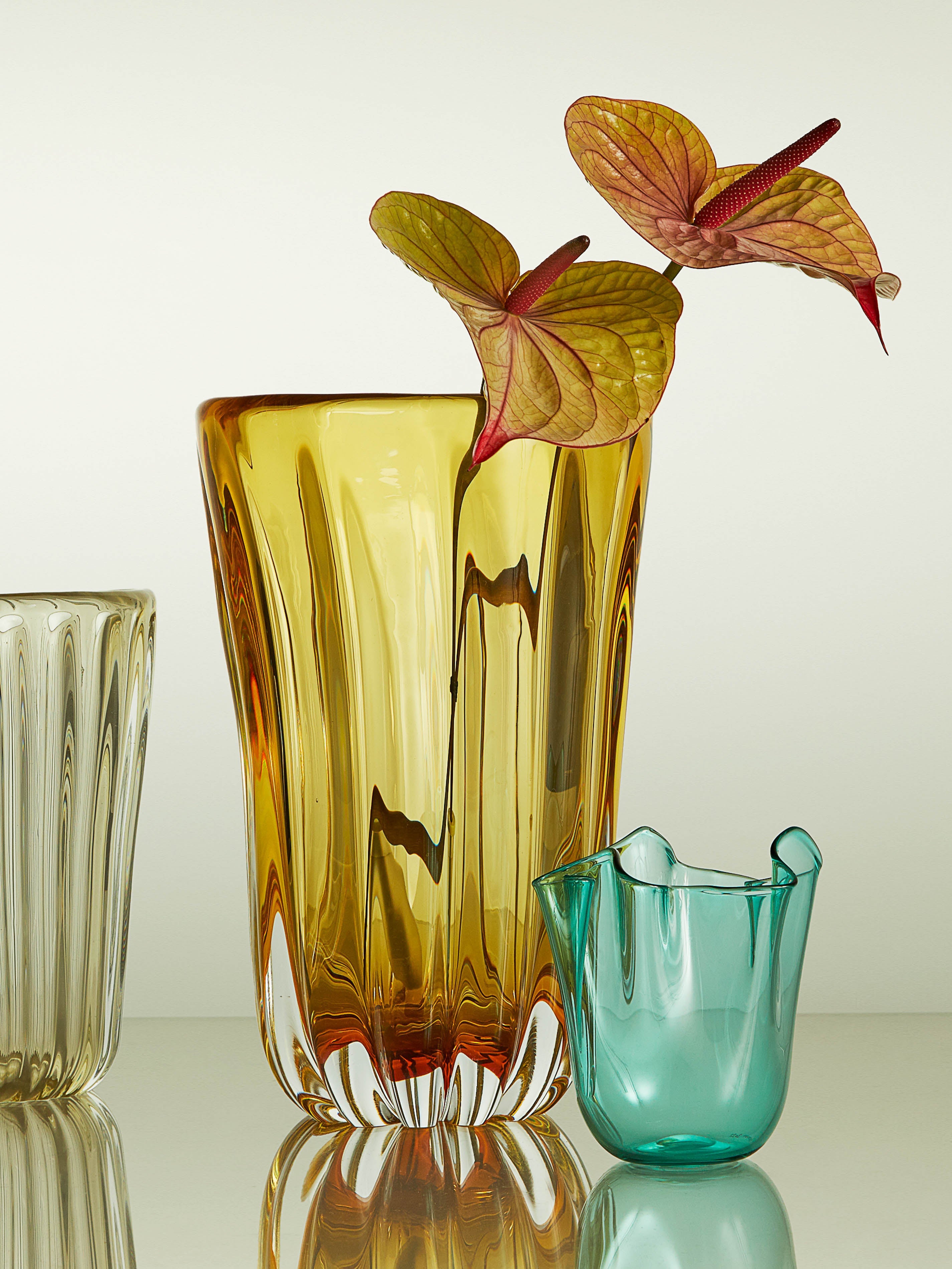 Fazzoletto Hand-Blown Murano Glass Vase (5.5in/13.5cm)