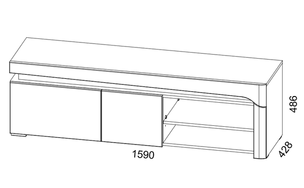 Cad Oak TV Unit
