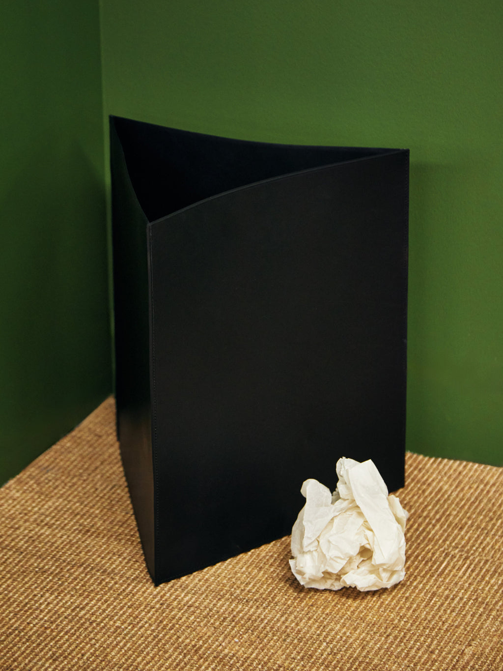 Triangular Leather Bin