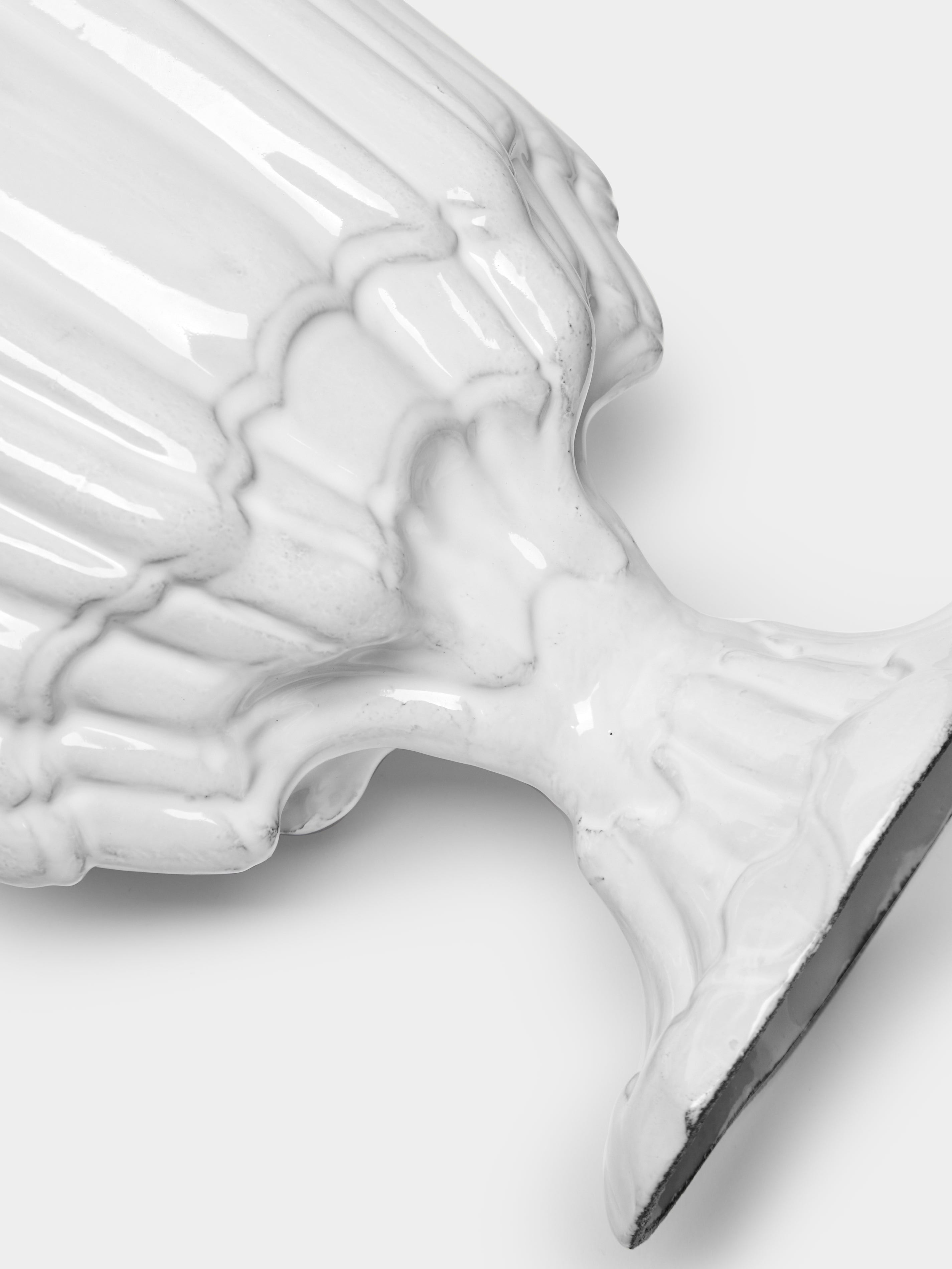 Rocaille Hand-Glazed Ceramic Vase (11in/28cm)