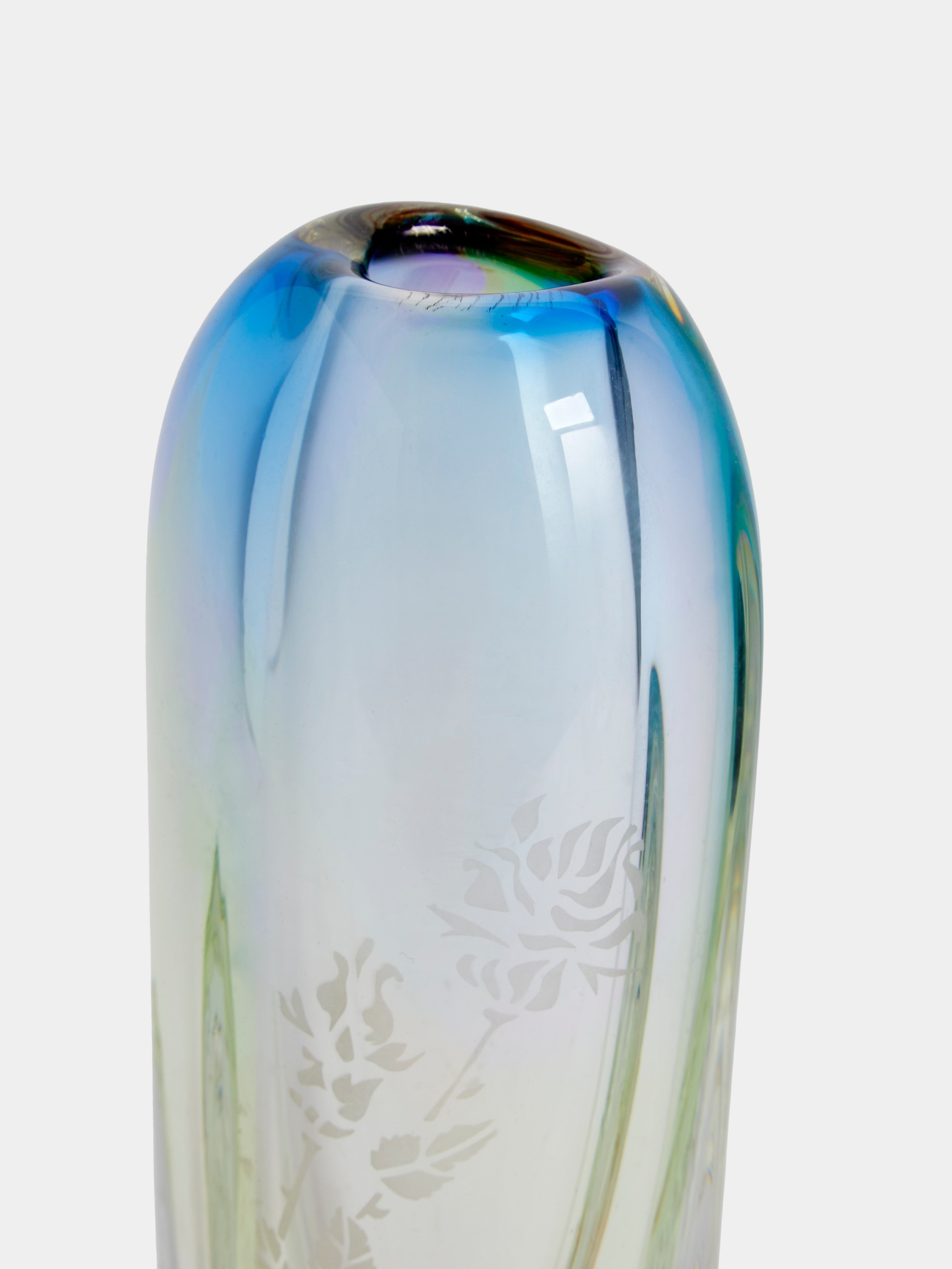Mid-Century Glass Vase (10in/26cm)