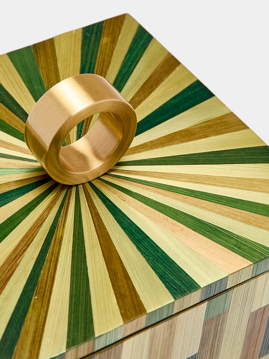 Weave Rye Straw Inlay Wood Jewelry Box