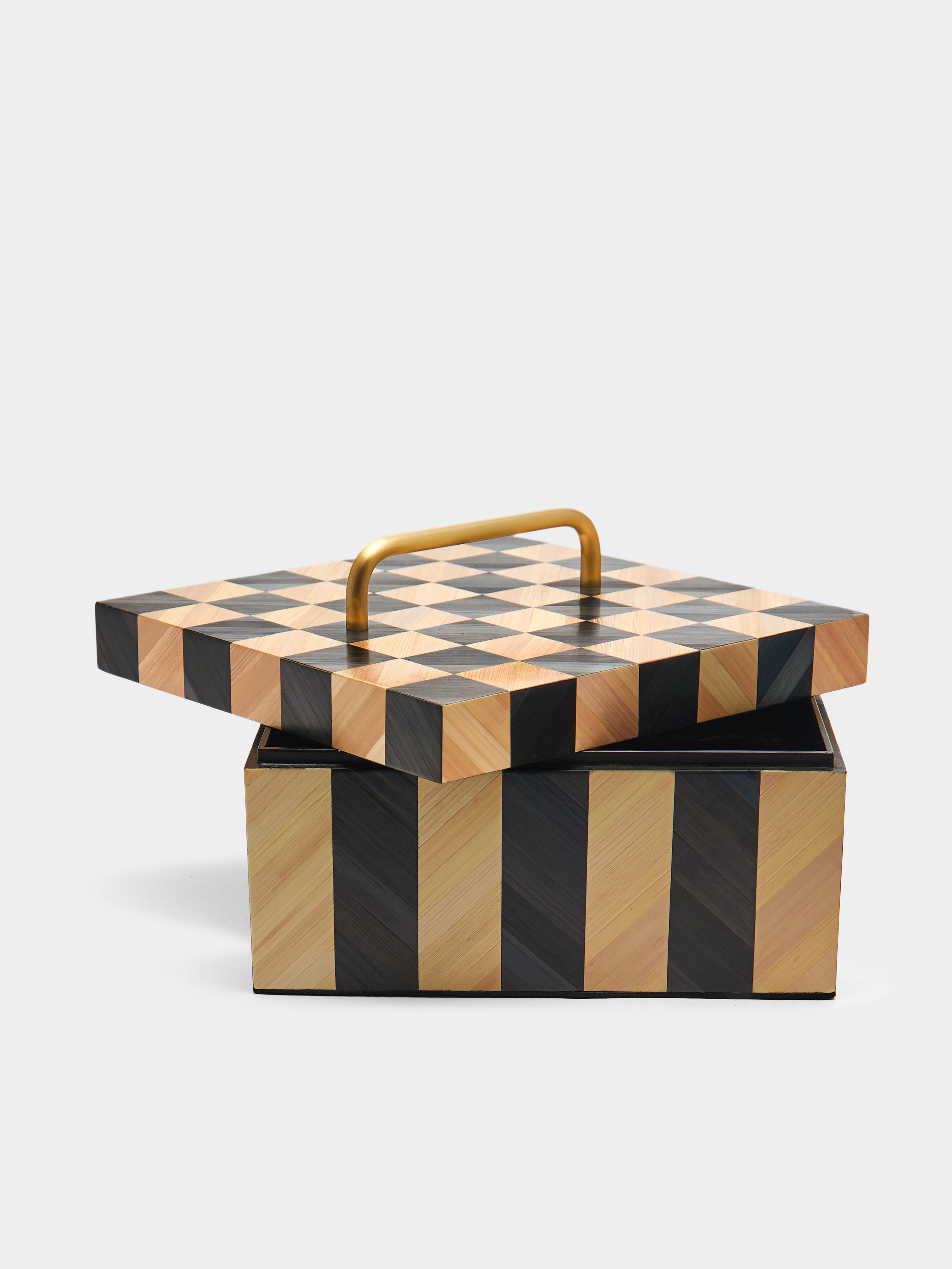 Weave Rye Straw Inlay Wood Box