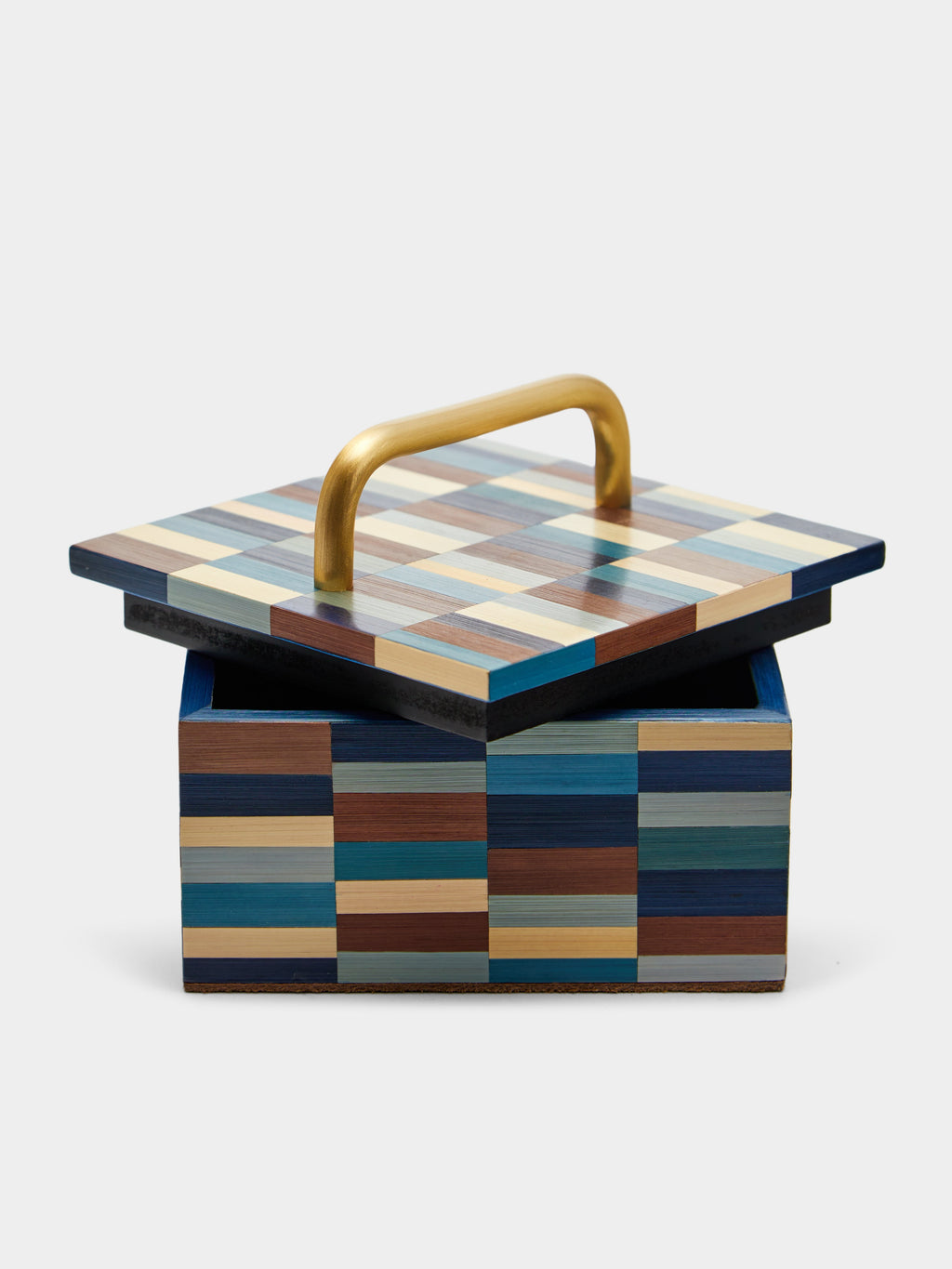 Subway Weave Rye Straw Inlay Wood Box