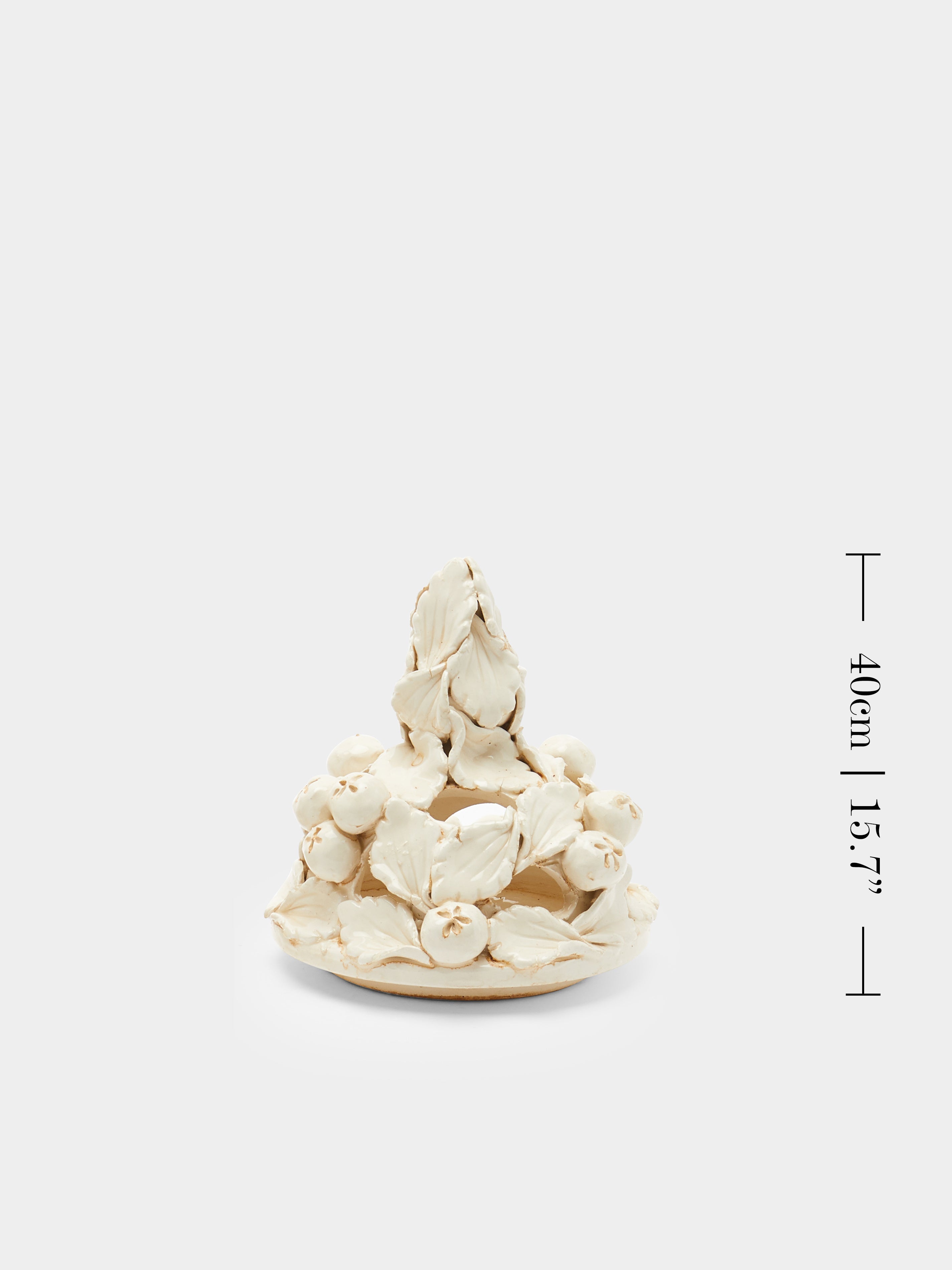 1940s Floral Relief Ceramic Vases (Set of 2)