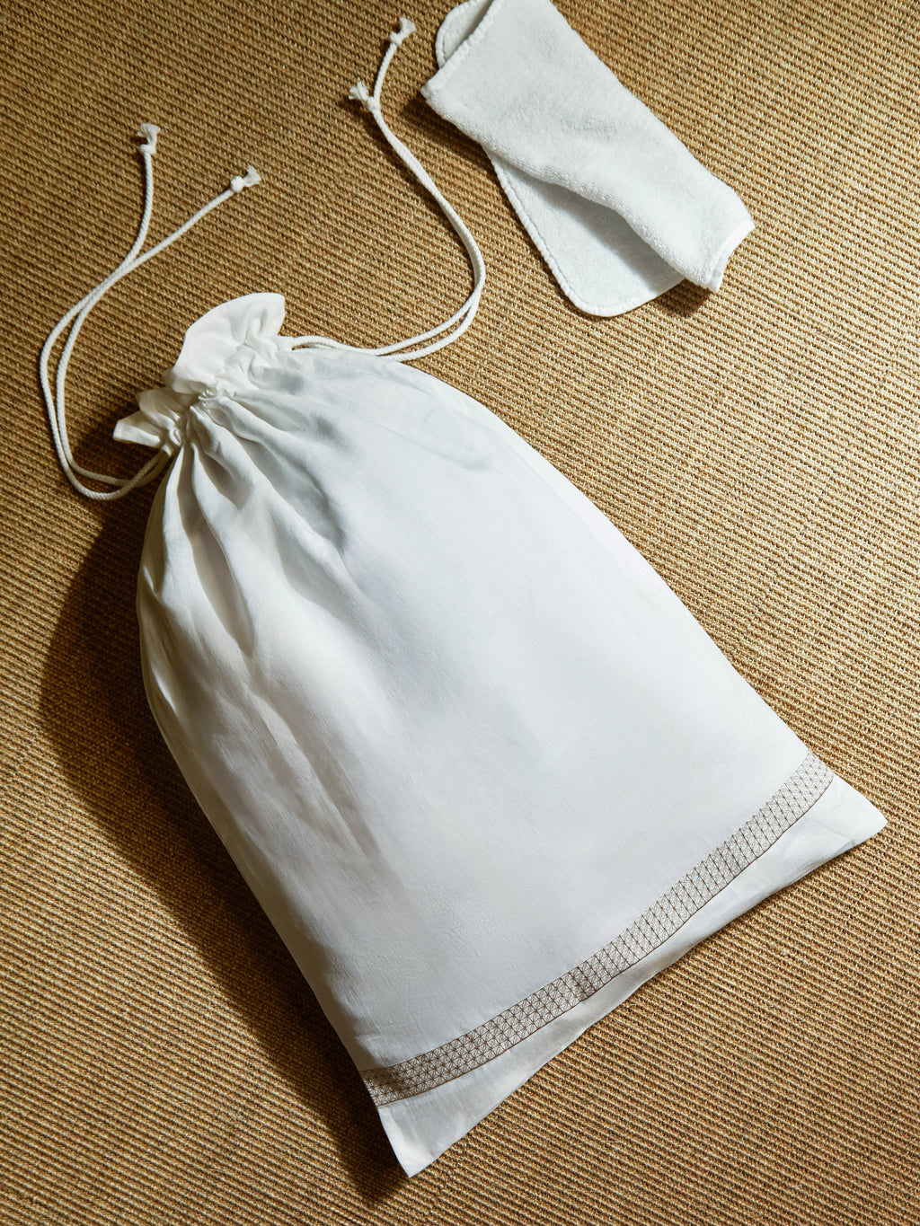 Marrakech Embroidered Linen Laundry Bag