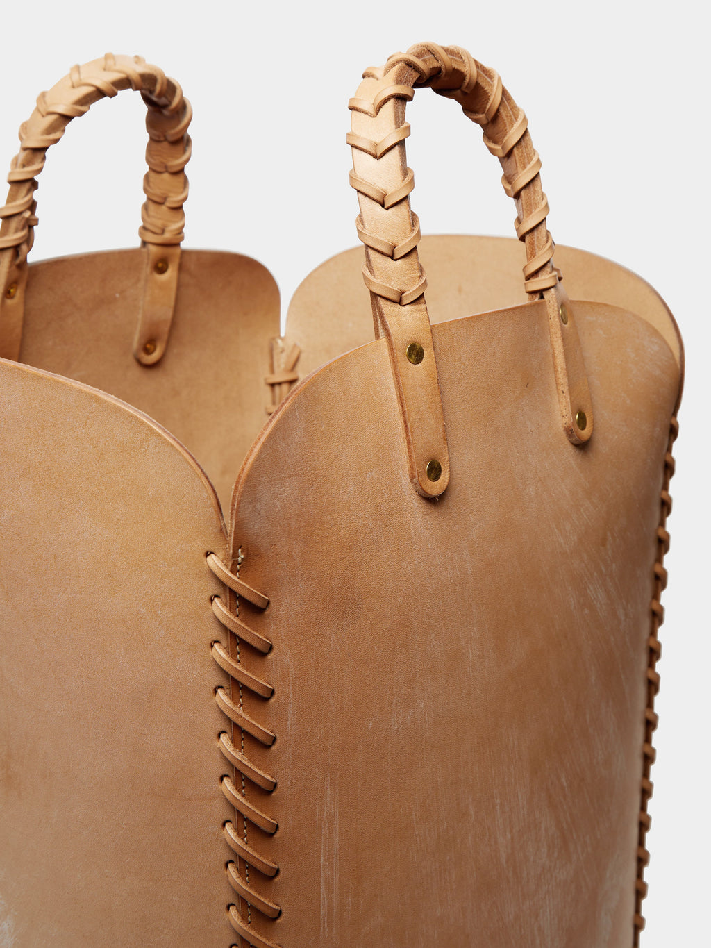 Woven Leather Basket