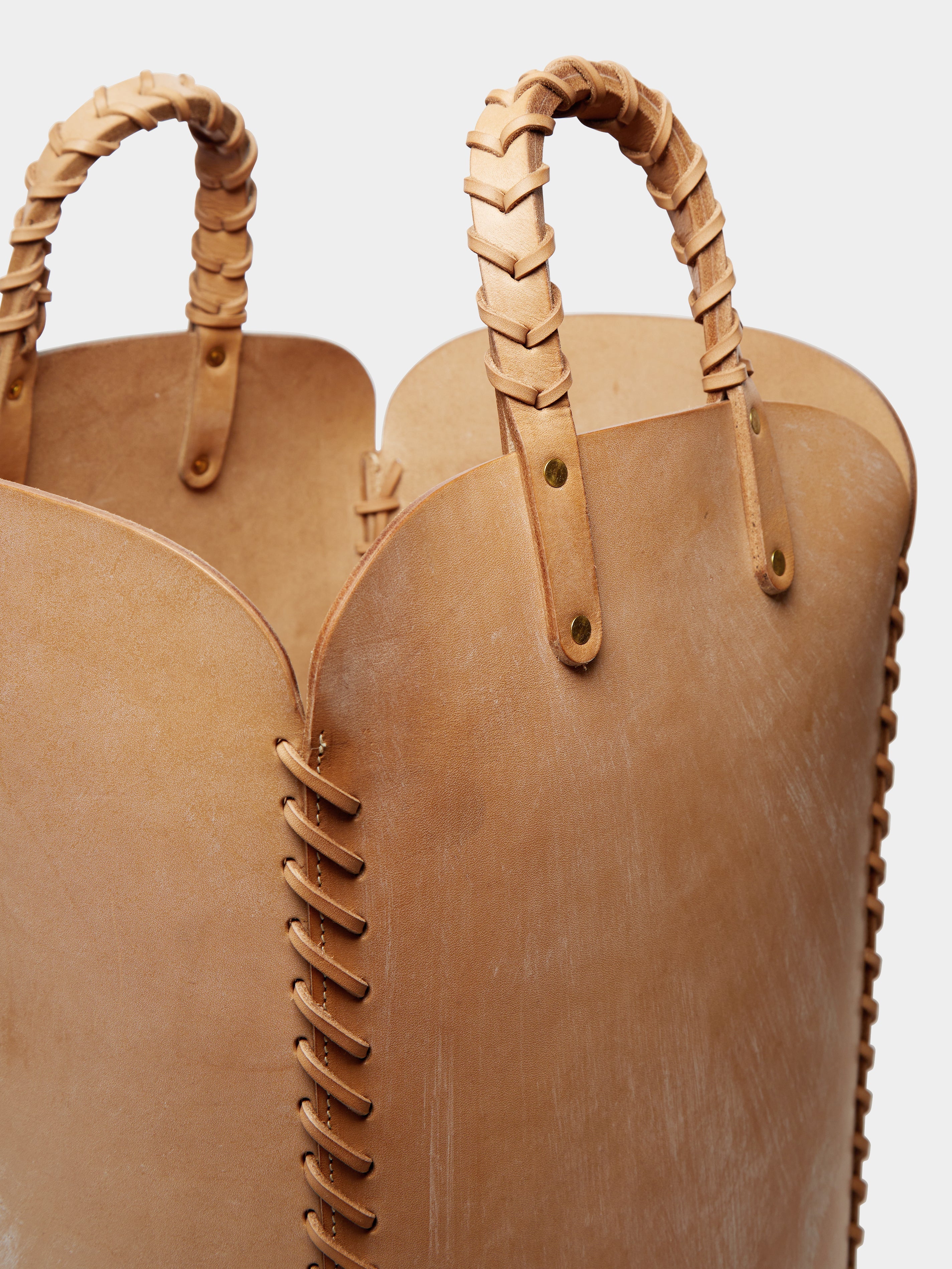 Woven Leather Basket