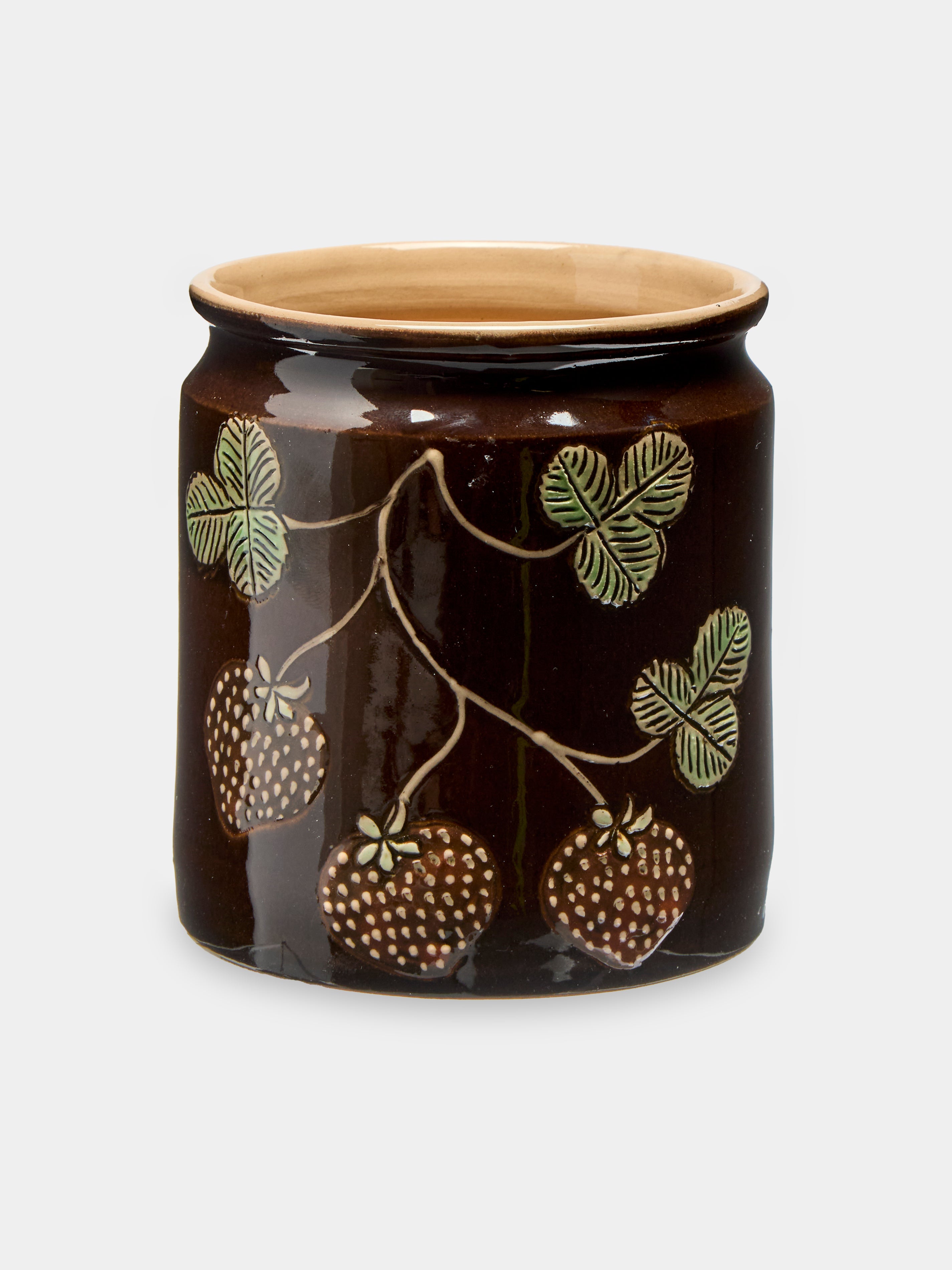 Cherries and Berries Hand-Painted Ceramic Jars (Set of 3)