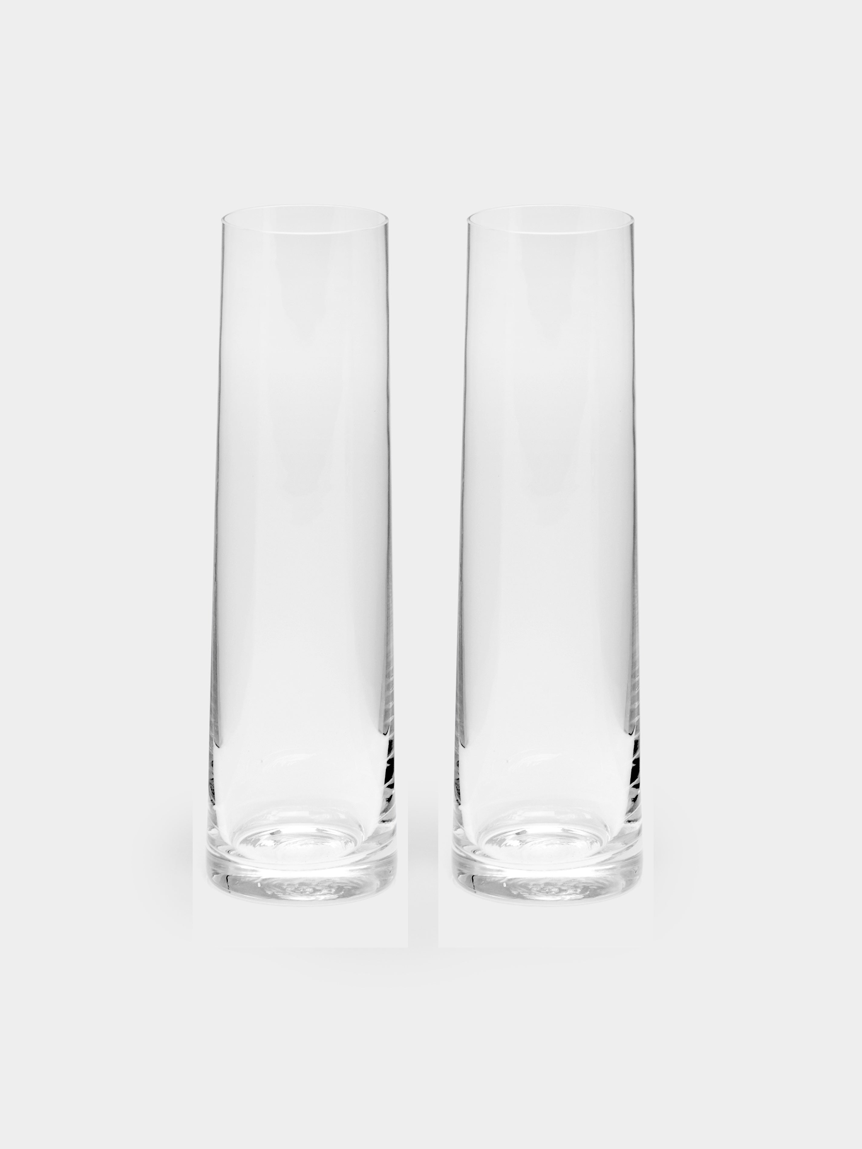 Hand-Blown Crystal Orchid Bud Vases – 6.5in/17cm (Set of 2)