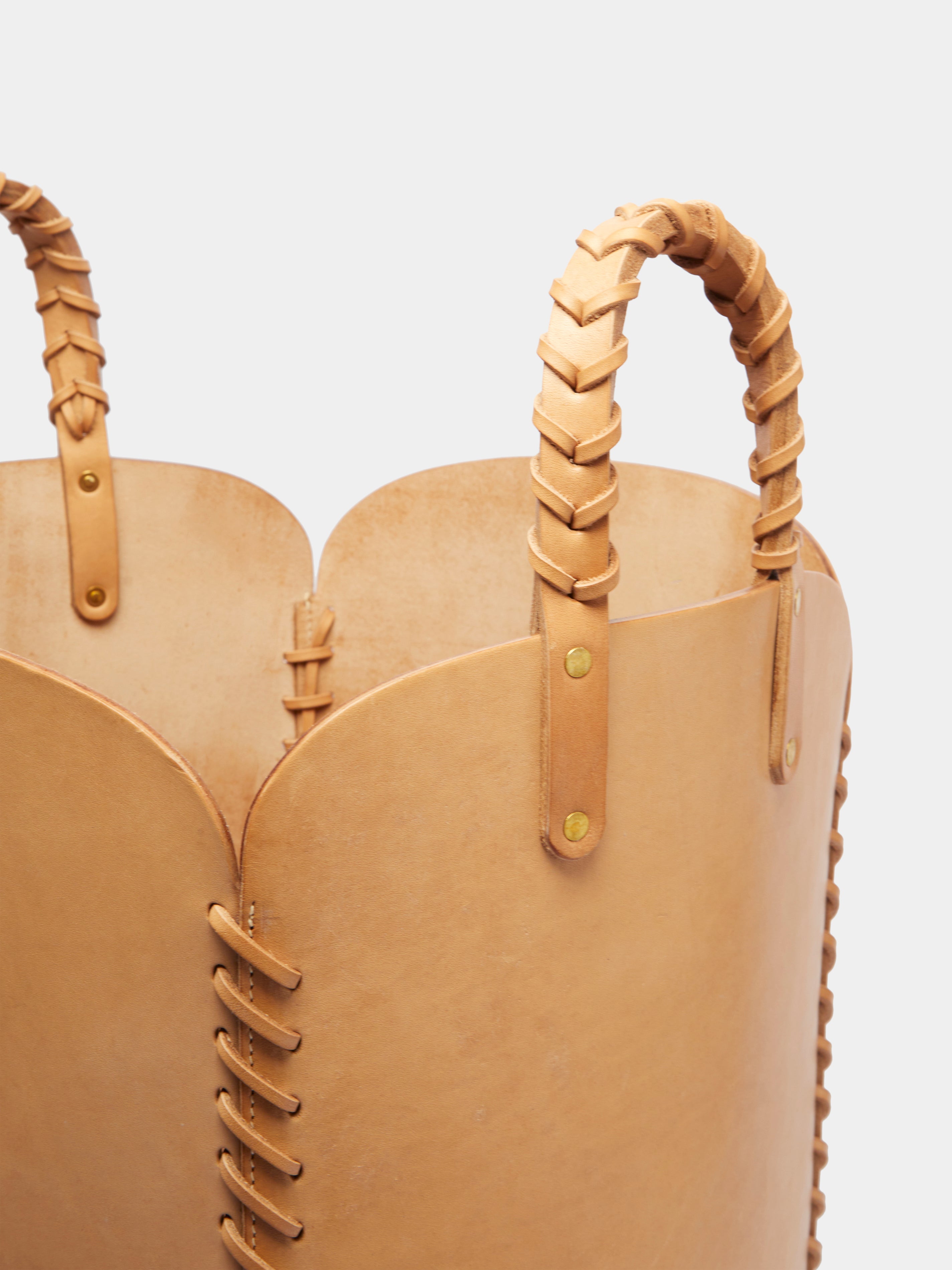 Woven Leather Basket