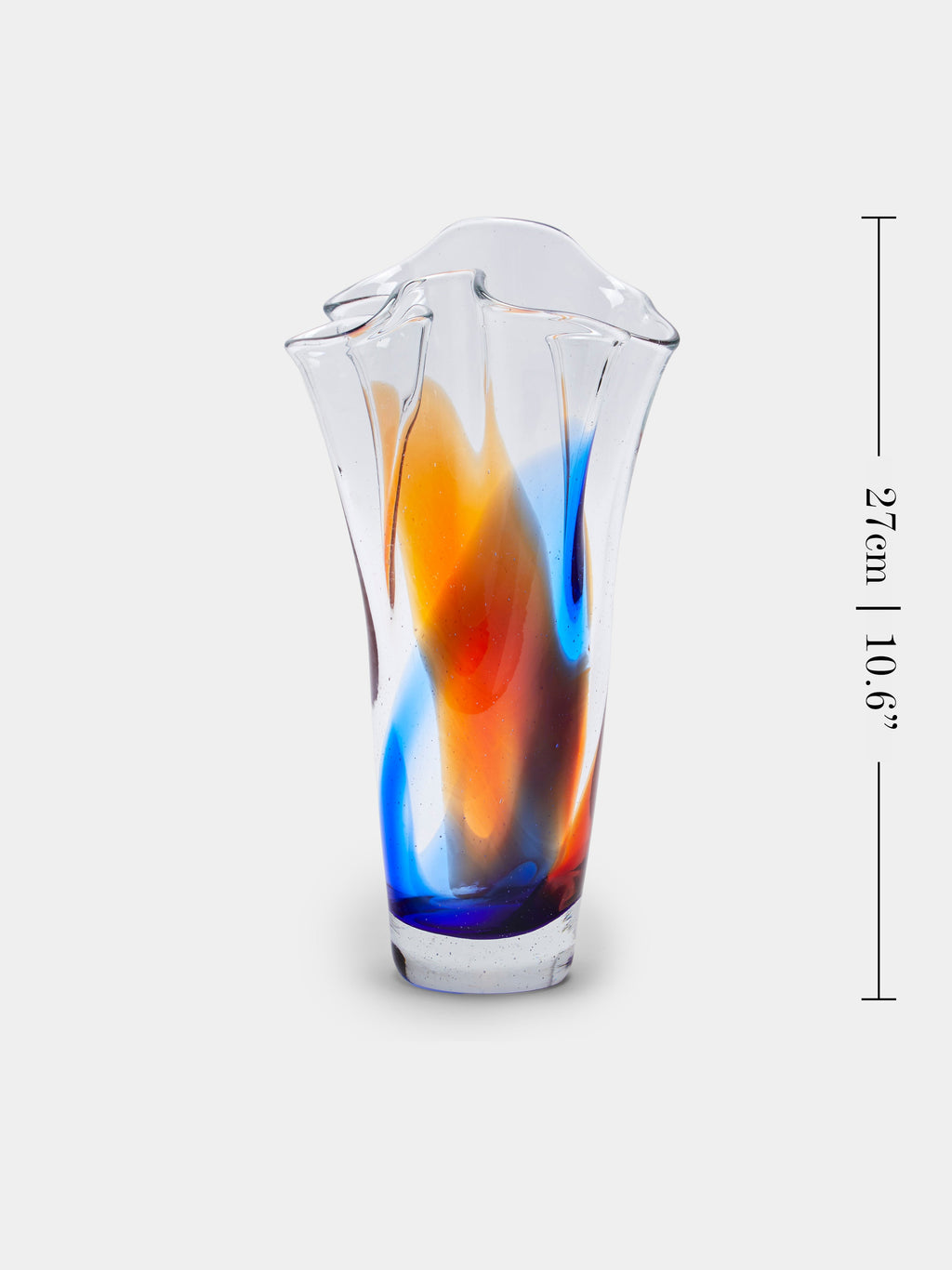 Mid-Century Glass Vase (10.5in/27cm)