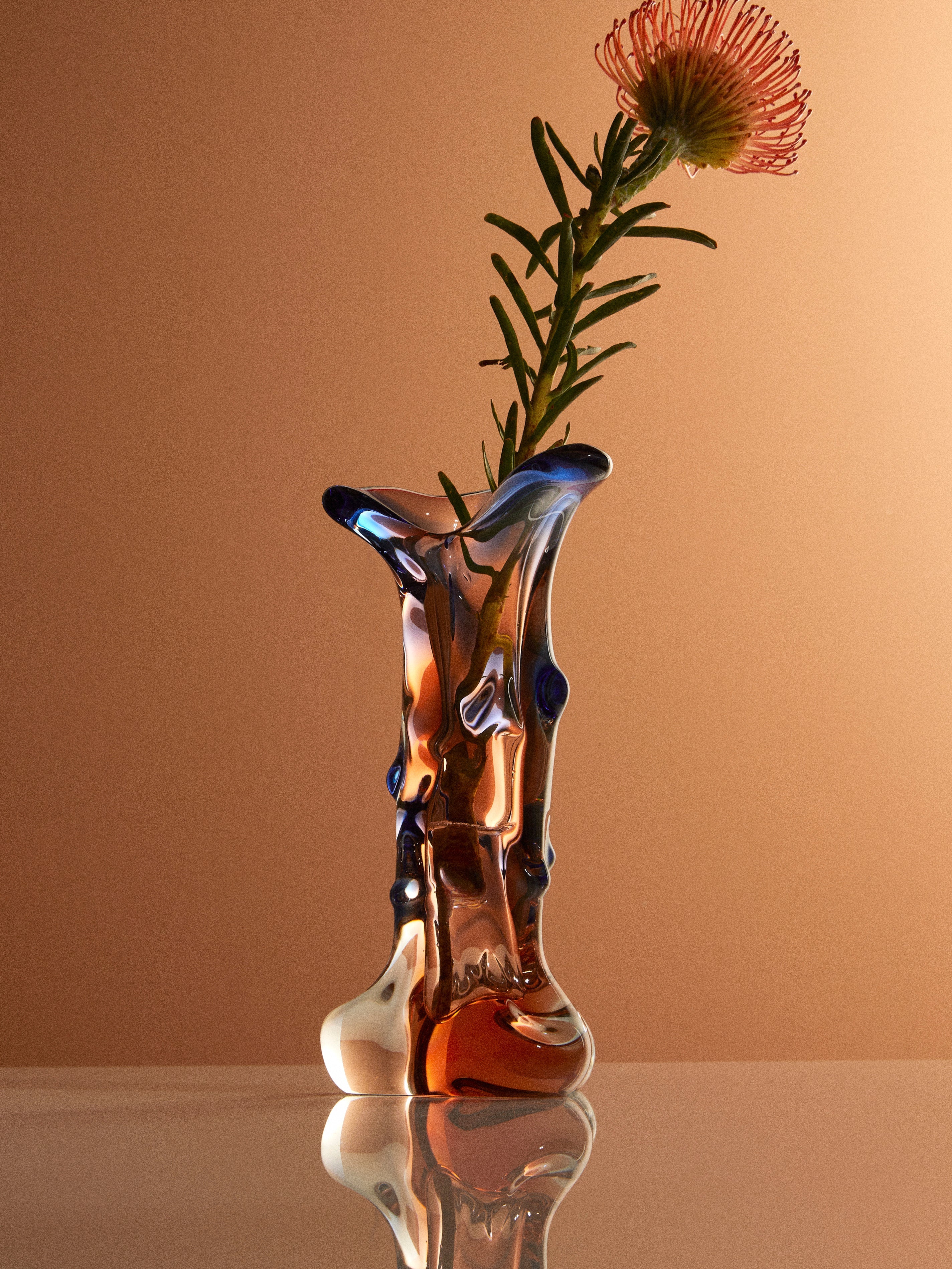 Mid-Century Glass Vase (12in/30cm)