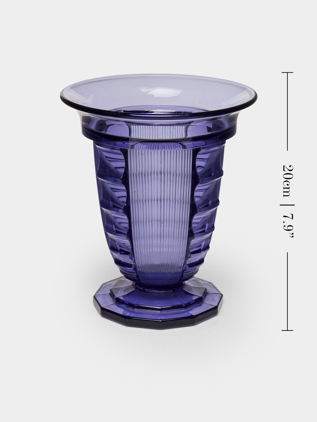 1930s Pierre d'Avesn Art Deco Crystal Vase (8in/20cm)