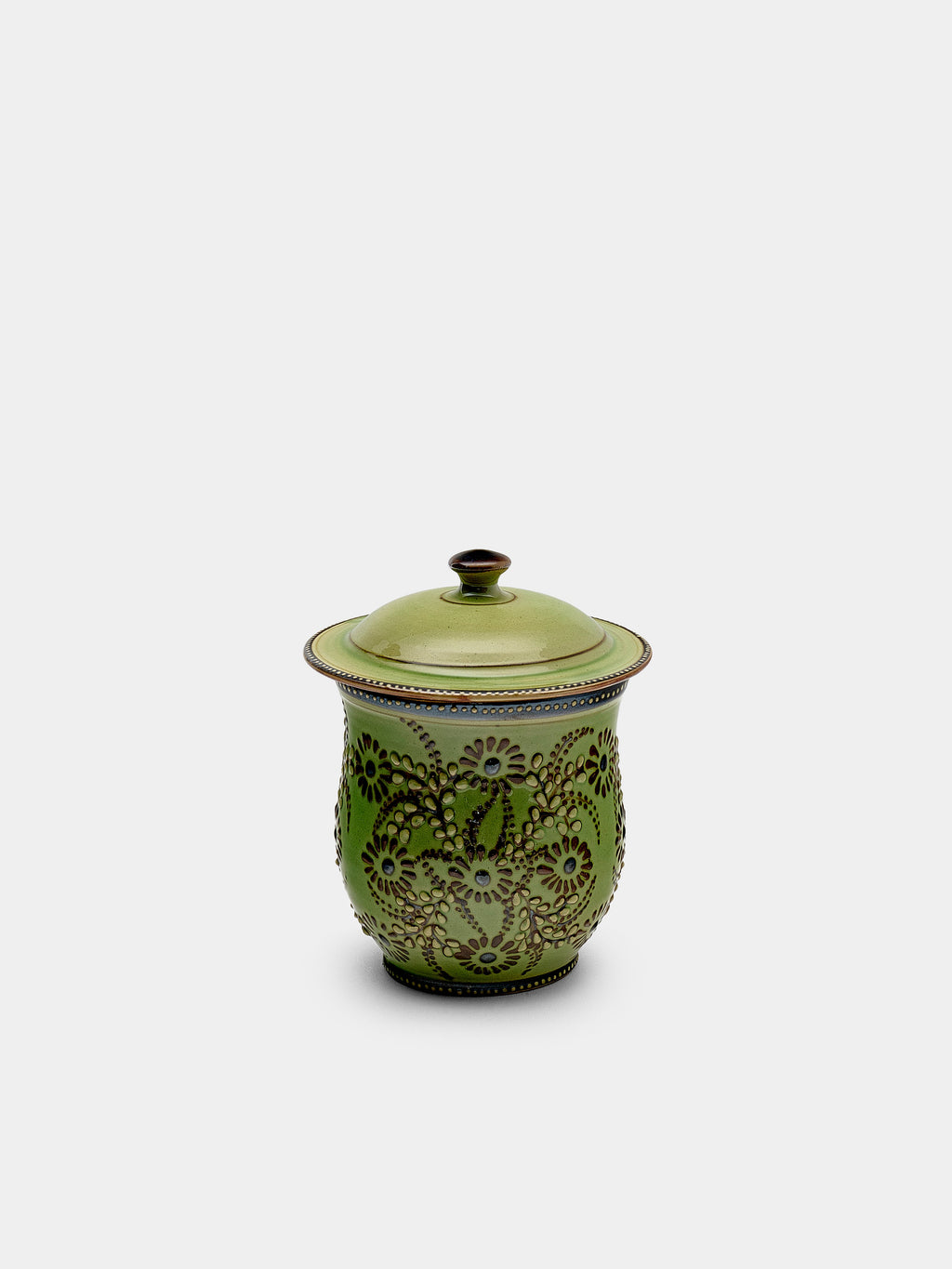 Flowers Hand-Painted Ceramic Mini Lidded Pot