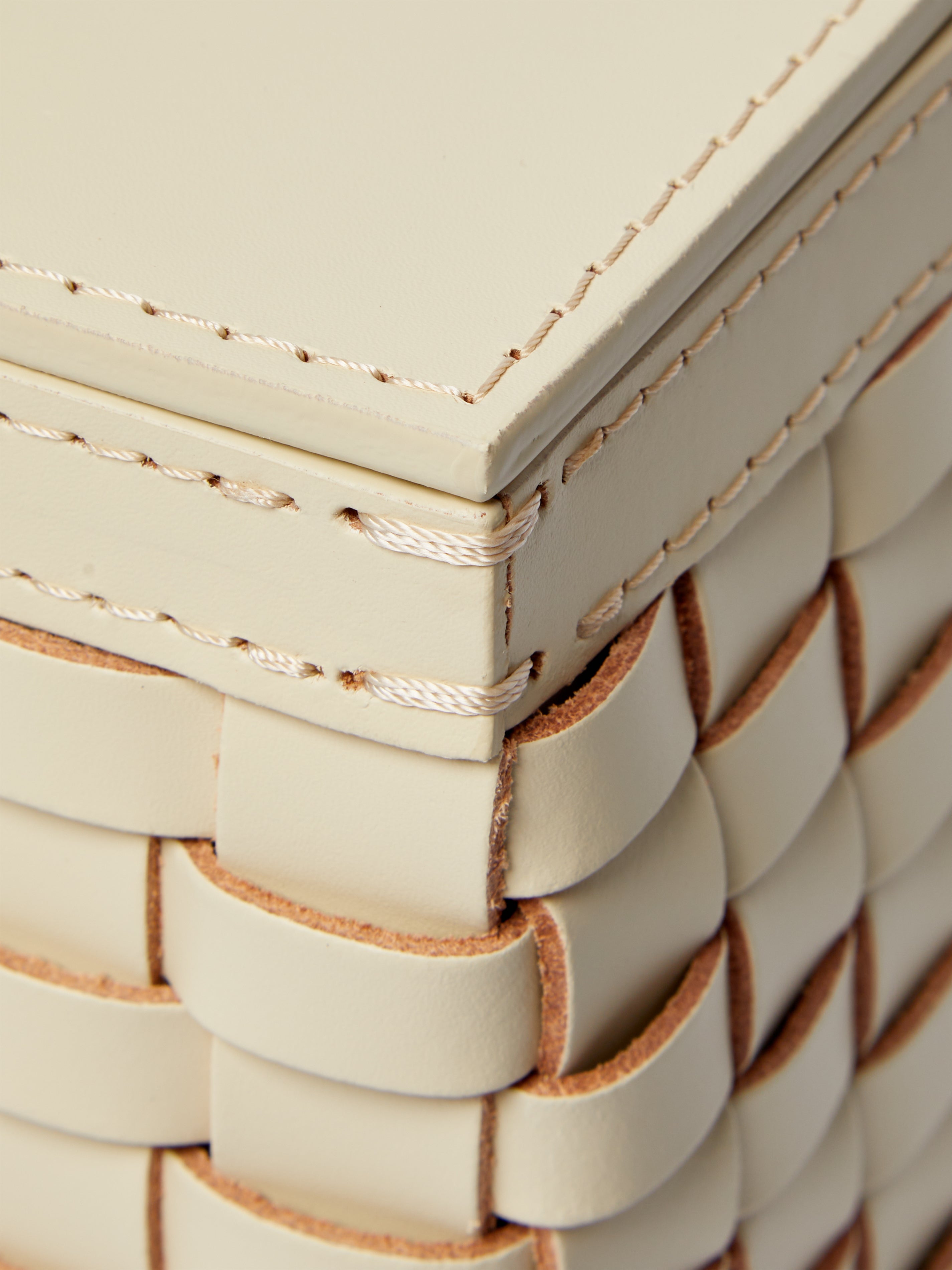 Woven Leather Wastepaper Basket