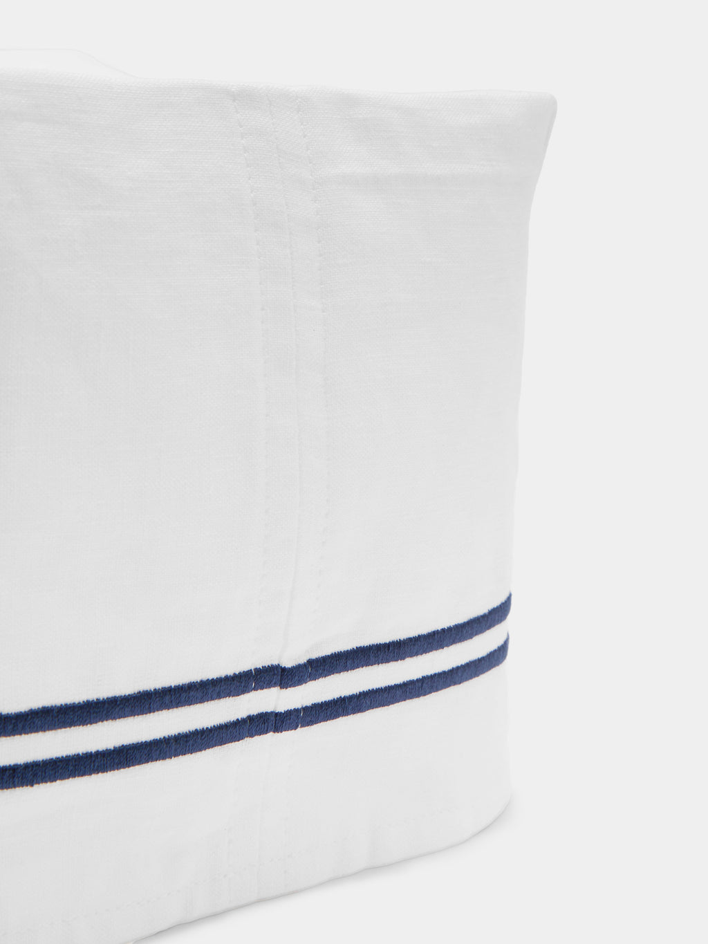 Antibes Embroidered Linen Rectangular Tissue Box