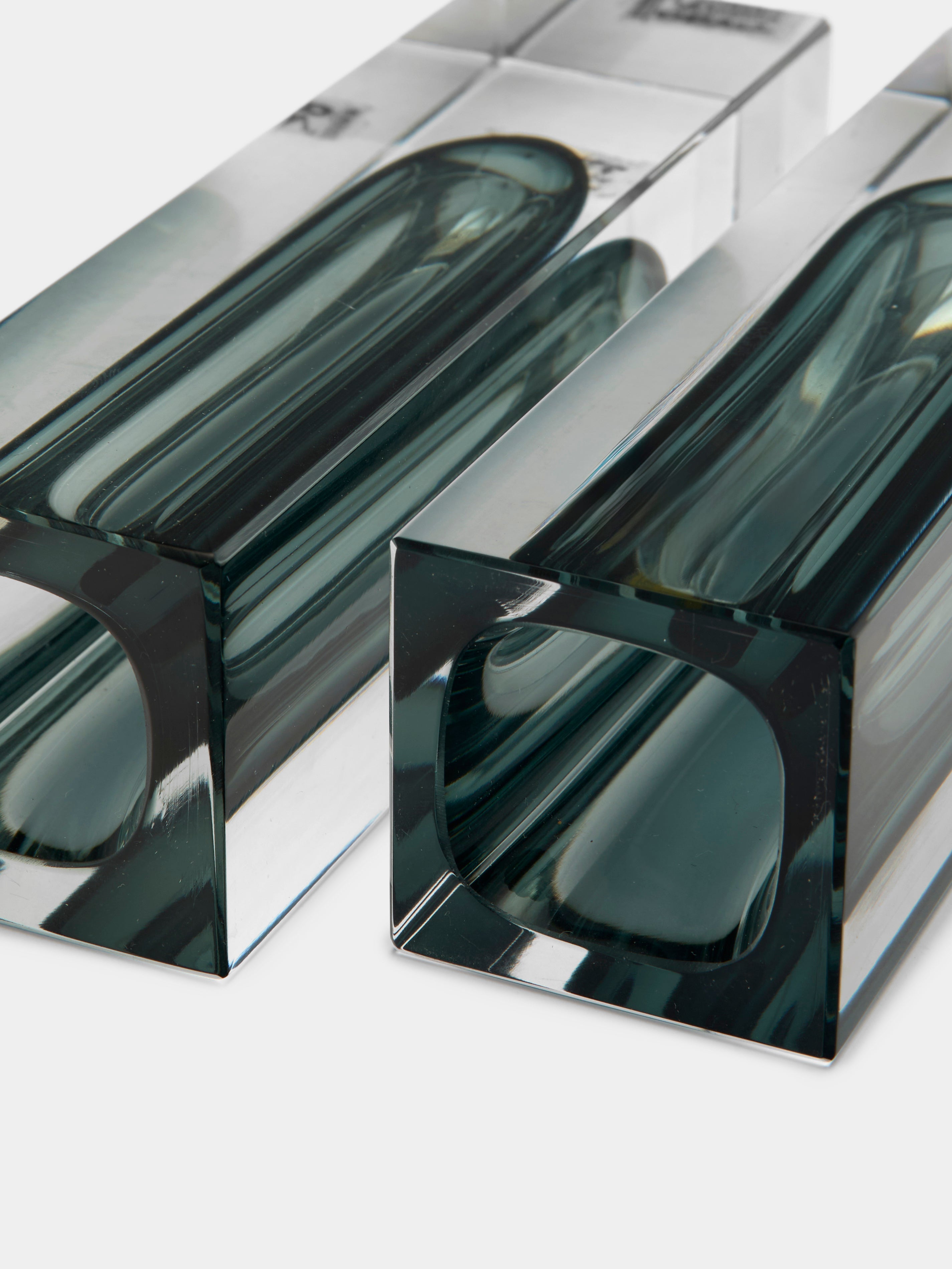 1970s Sommerso Murano Glass Bud Vases – 4in/10cm (Set of 2)