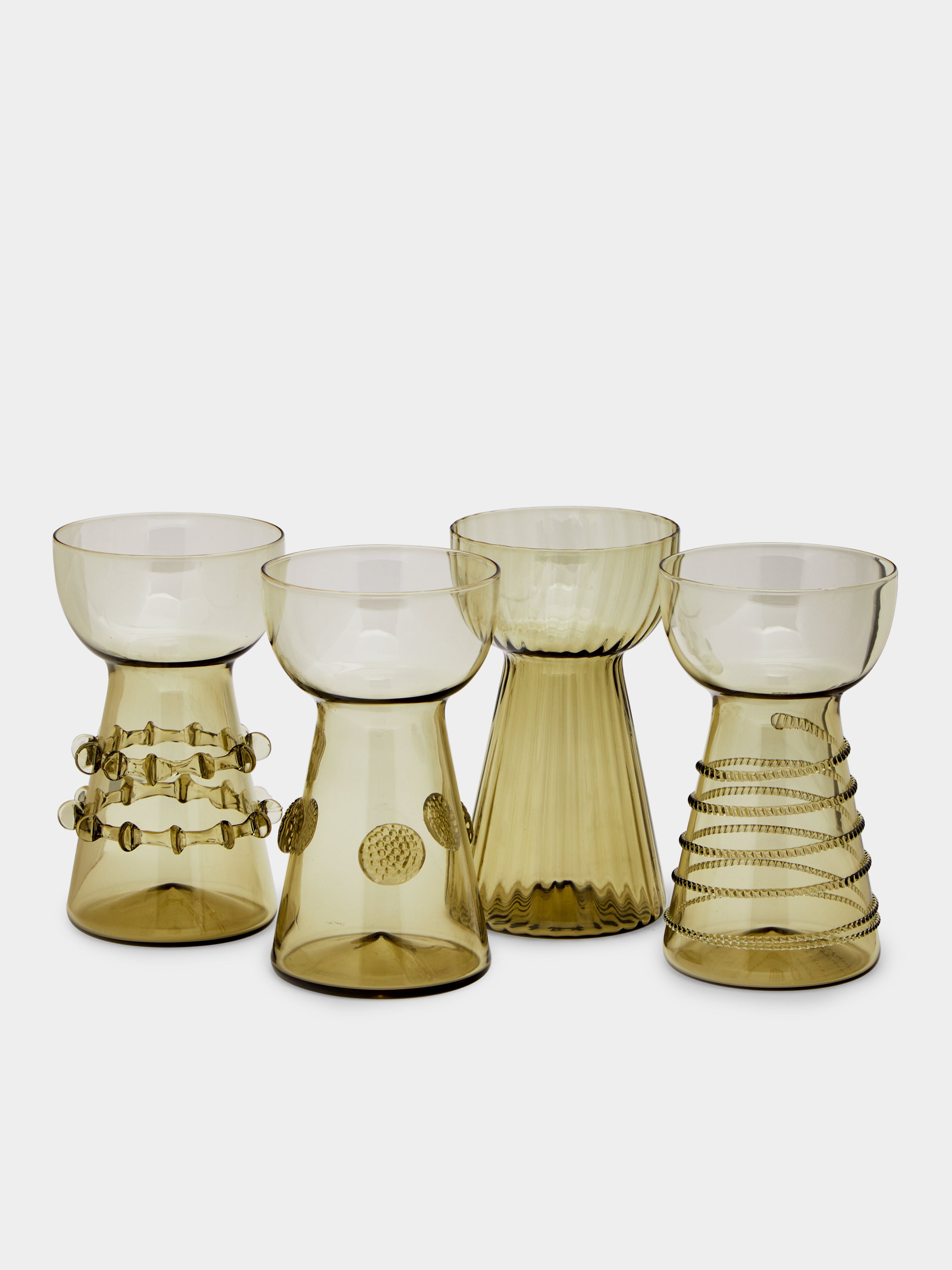 Hand-Blown Glass Bud Vases – 5in/13cm (Set of 4)