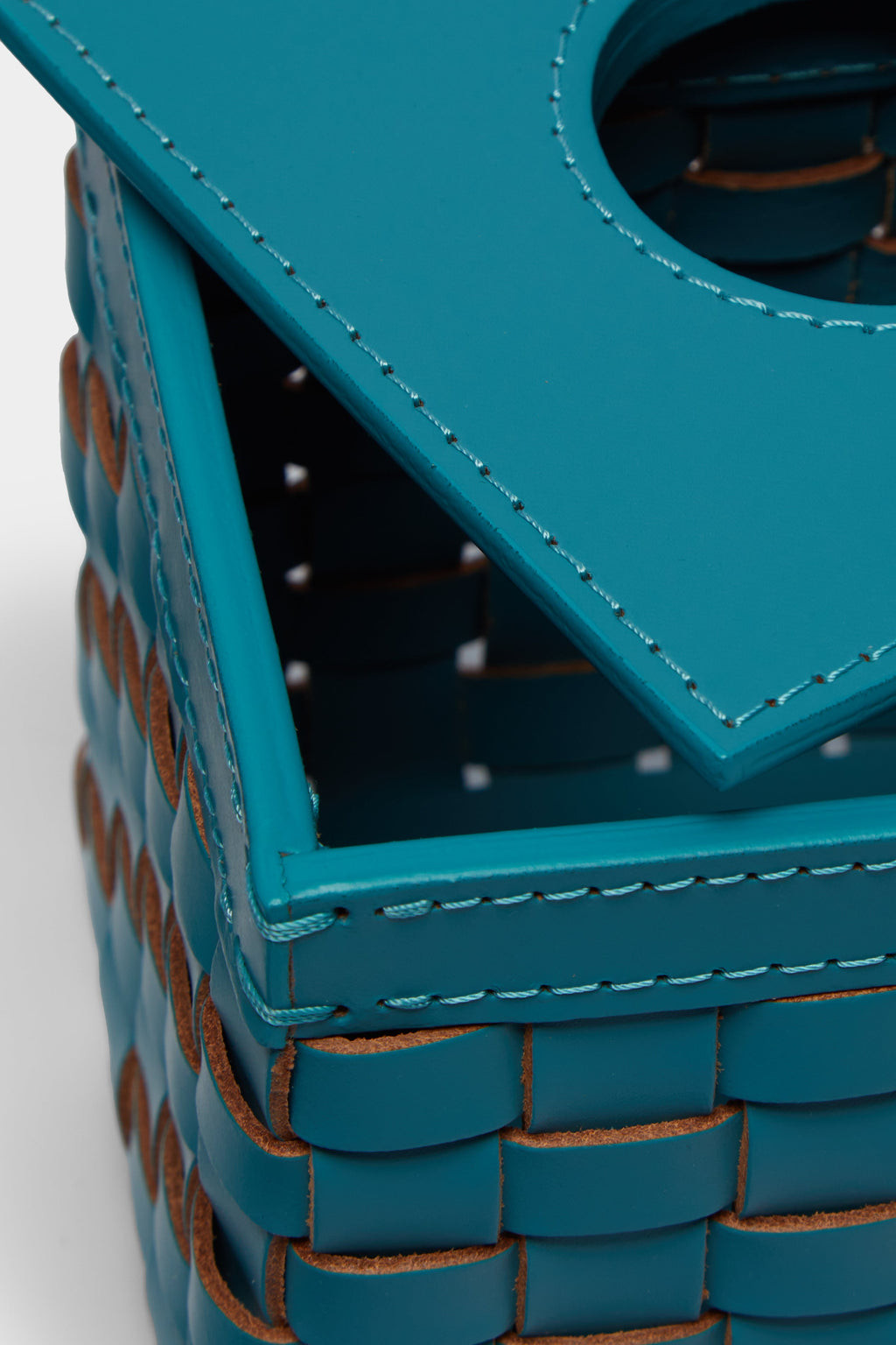Woven Leather Tissue Box