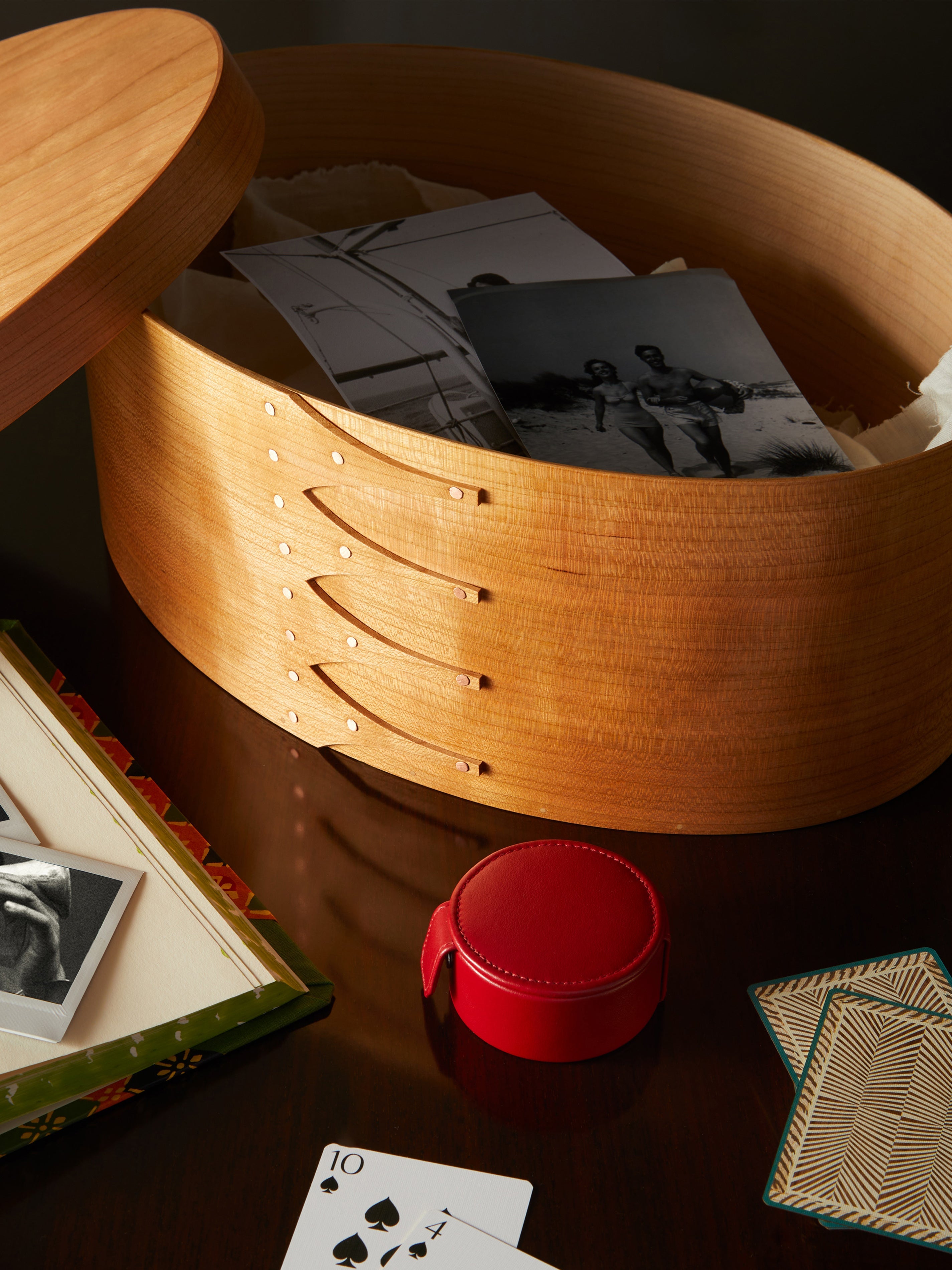 Hand-Carved Cherry Wood Large Box