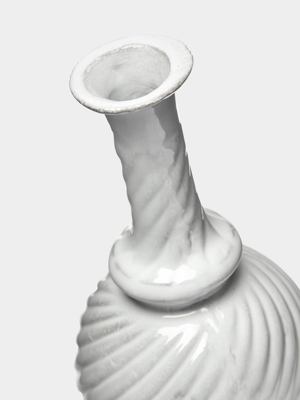 Peggy Soliflore Hand-Glazed Ceramic Round Bud Vase (8in/21cm)