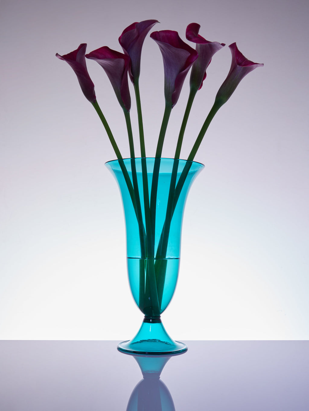 1950s Murano Glass Trumpet Vase (13.5in/35cm)