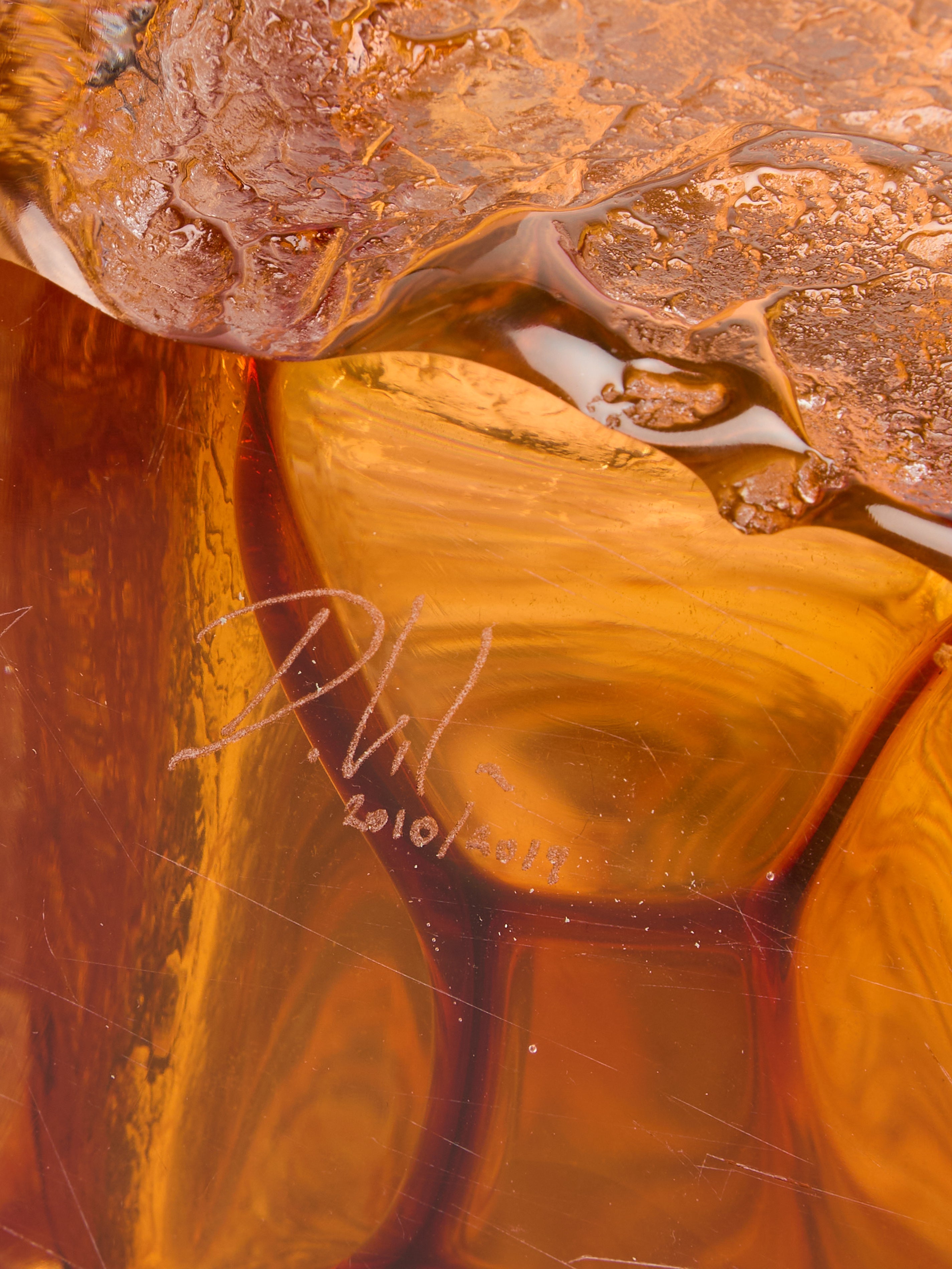 Bark Hand-Blown Glass Vase (28.5in/72.5cm)