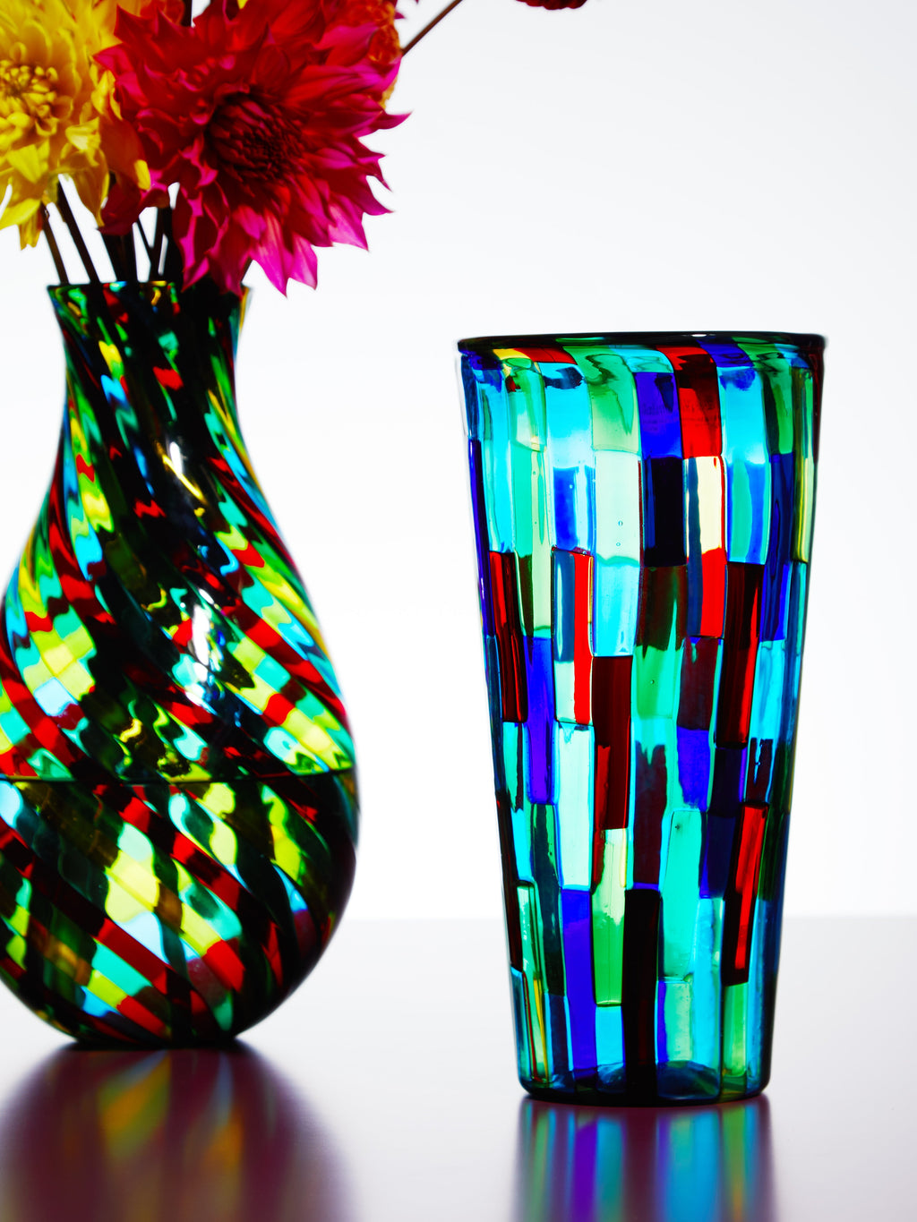 Acquamarina Hand-Blown Murano Glass Vase (9in/23cm)